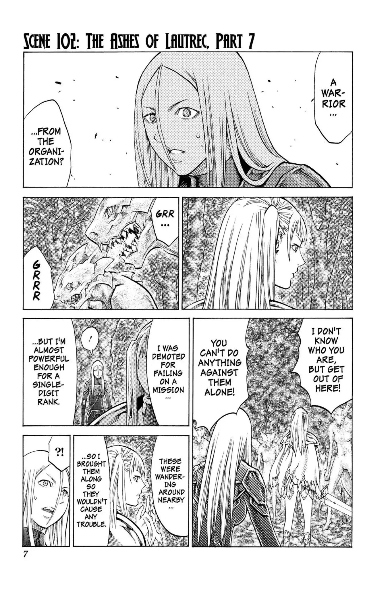 Claymore Chapter 102 page 7 - Chapter 102: Vol.19 Scene 102: The Ashes of Lautrec, Part 7