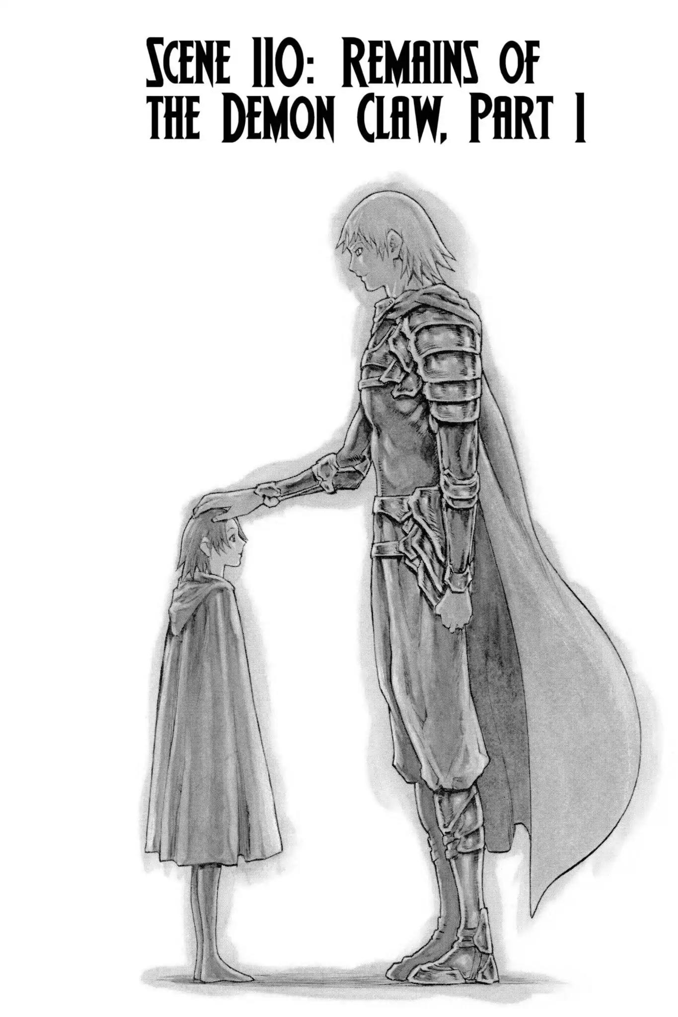 Claymore Chapter 110 page 1 - Chapter 110: Vol.20 Scene 110: Remains of the Demon Claw, Part 1