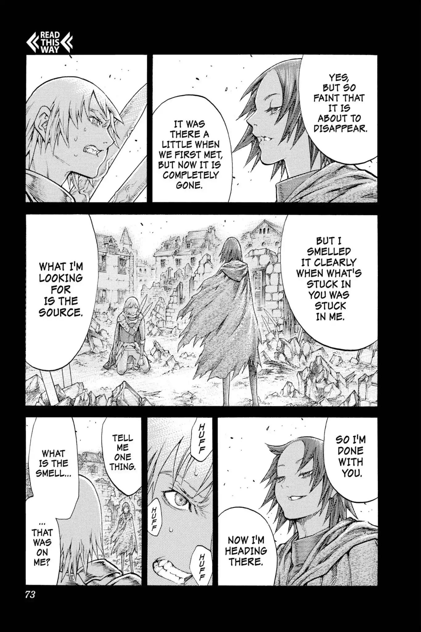 Claymore Chapter 110 page 4 - Chapter 110: Vol.20 Scene 110: Remains of the Demon Claw, Part 1