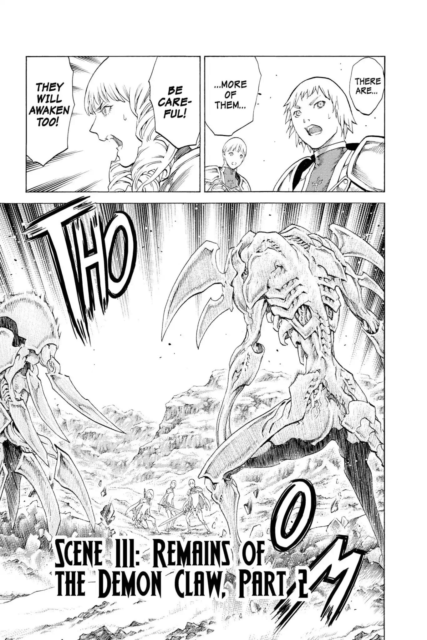 Claymore Chapter 111 page 1 - Chapter 111: Vol.20 Scene 111: Remains of the Demon Claw, Part 2