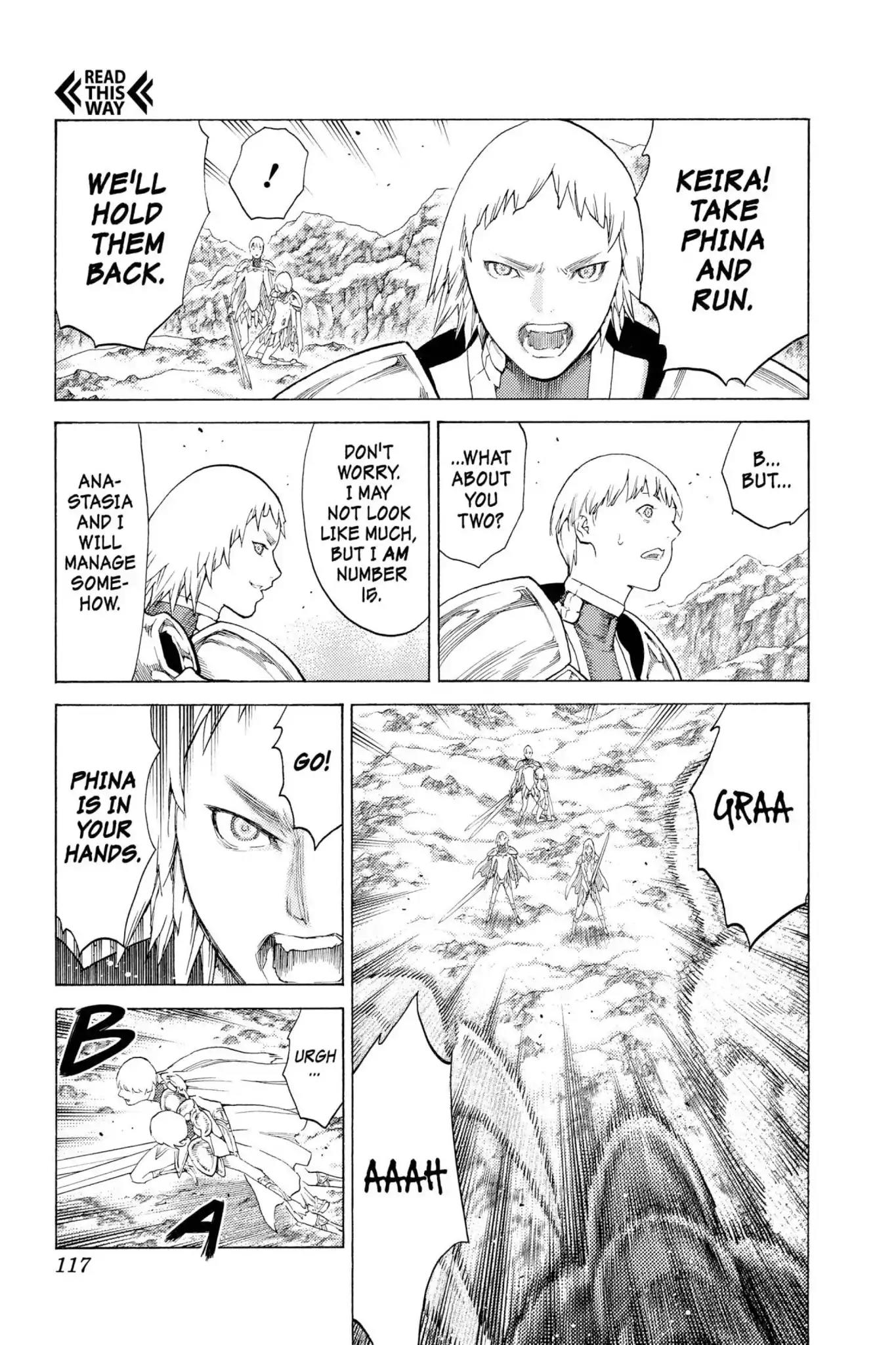 Claymore Chapter 111 page 15 - Chapter 111: Vol.20 Scene 111: Remains of the Demon Claw, Part 2