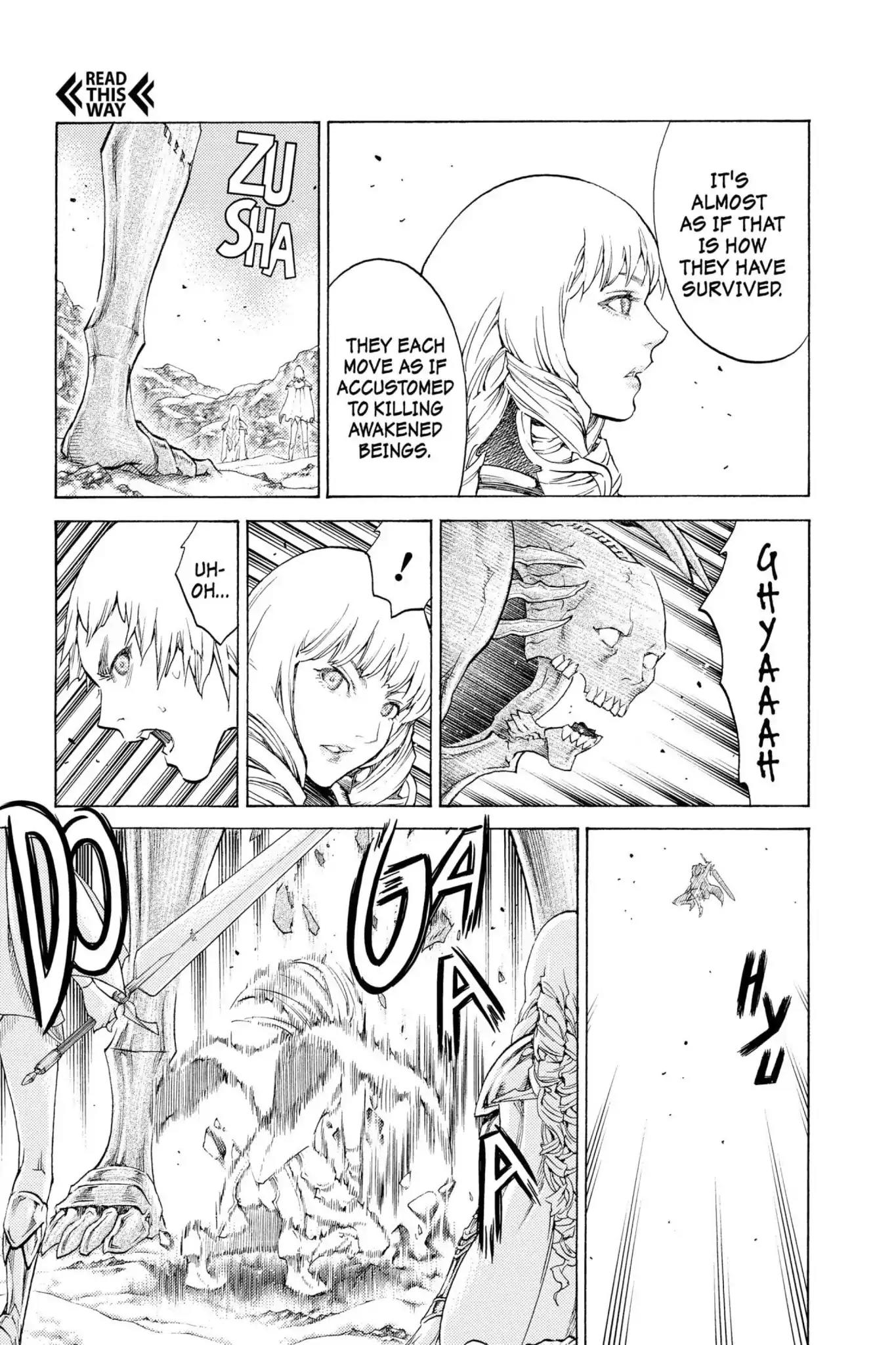 Claymore Chapter 112 page 4 - Chapter 112: Vol.20 Scene 112: Remains of the Demon Claw, Part 3