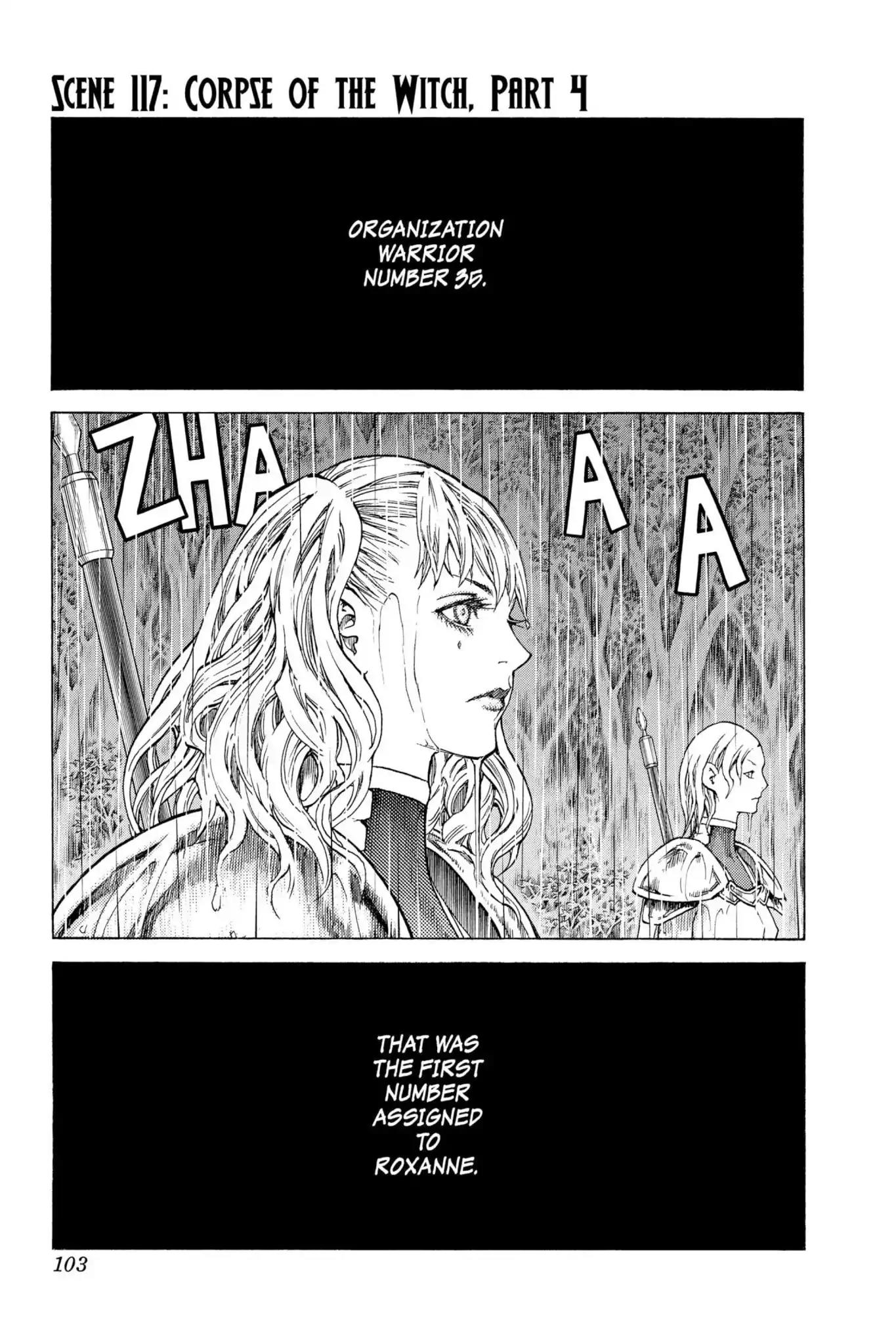Claymore Chapter 117 page 1 - Chapter 117: Vol.21 Scene 117: Corpse of the Witch, Part 4
