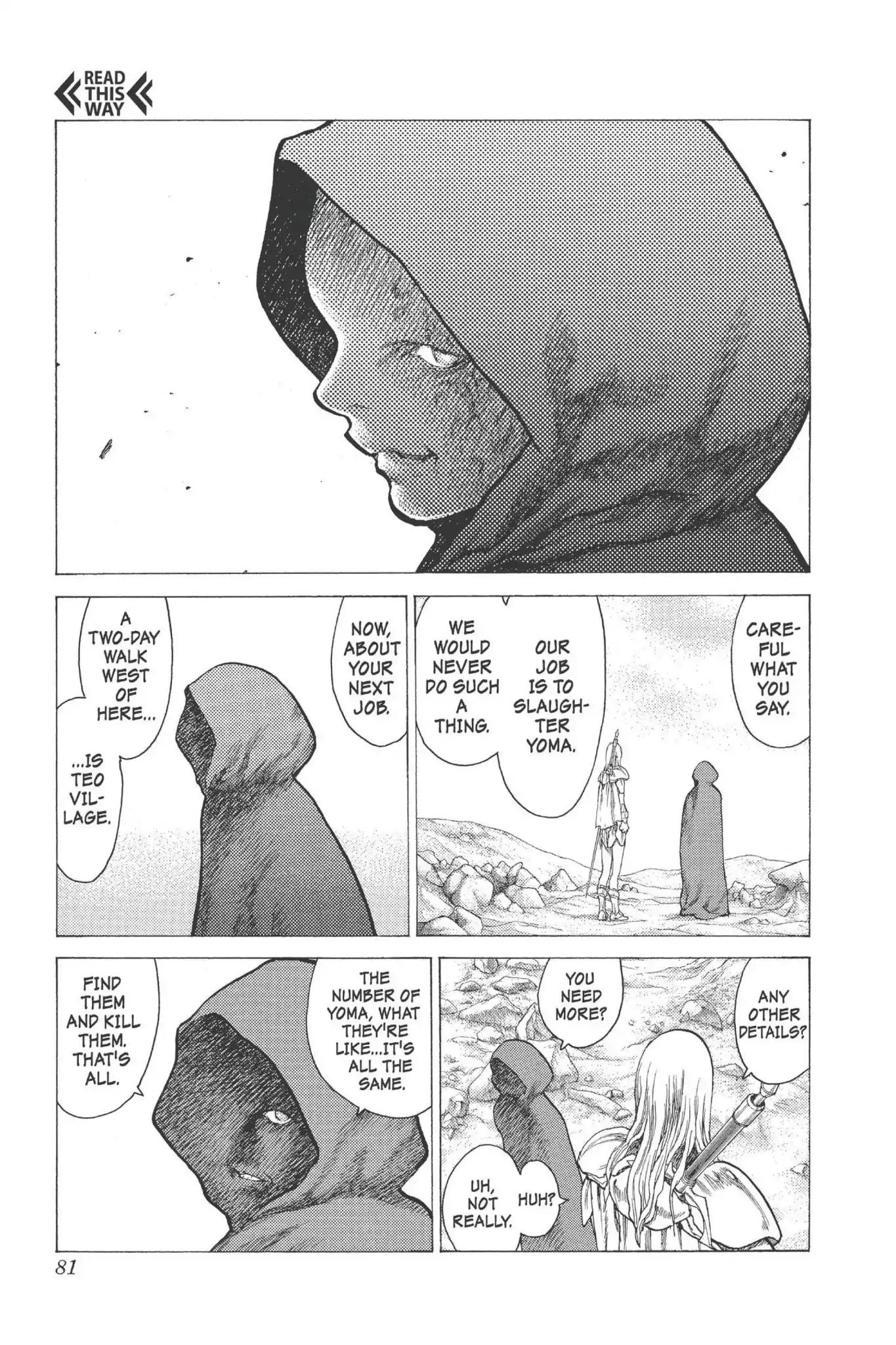 Claymore Chapter 12 page 10 - Chapter 12: Vol.3 Scene 12: Teresa of the Faint Smile, Part 1