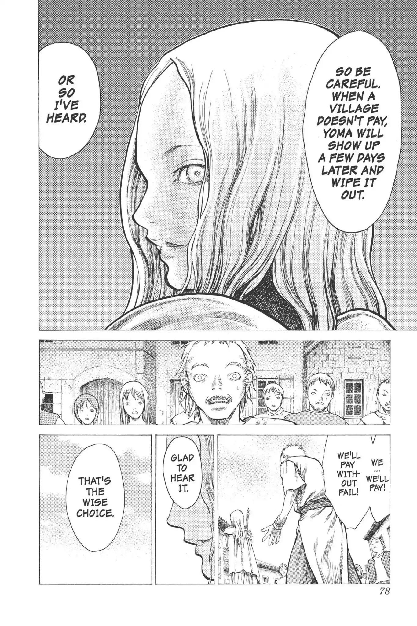 Claymore Chapter 12 page 7 - Chapter 12: Vol.3 Scene 12: Teresa of the Faint Smile, Part 1