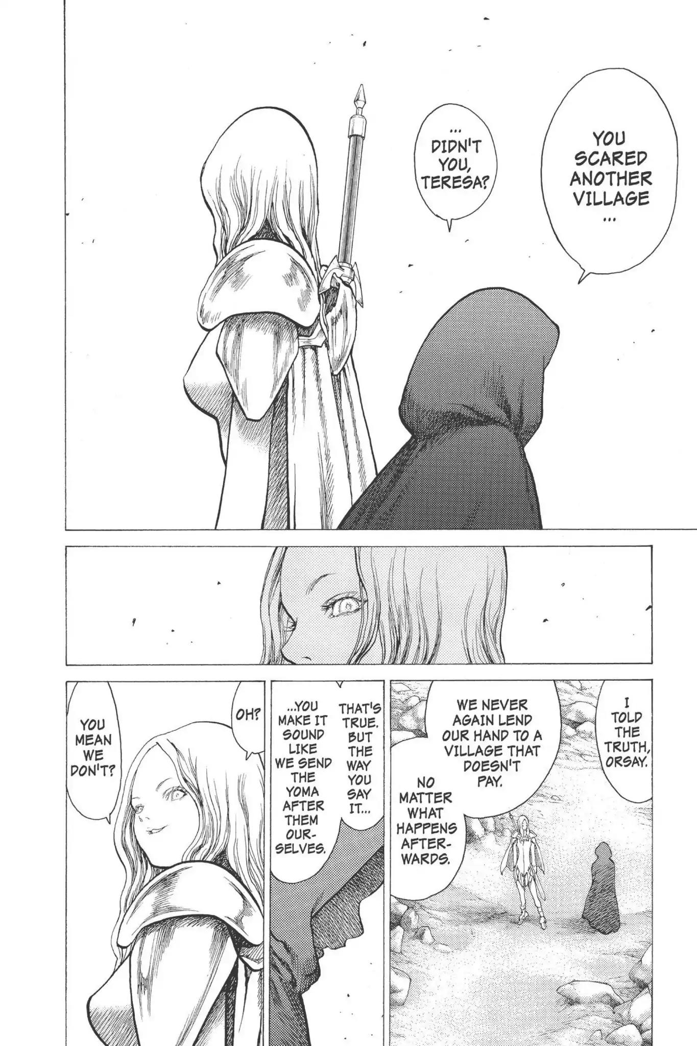 Claymore Chapter 12 page 9 - Chapter 12: Vol.3 Scene 12: Teresa of the Faint Smile, Part 1