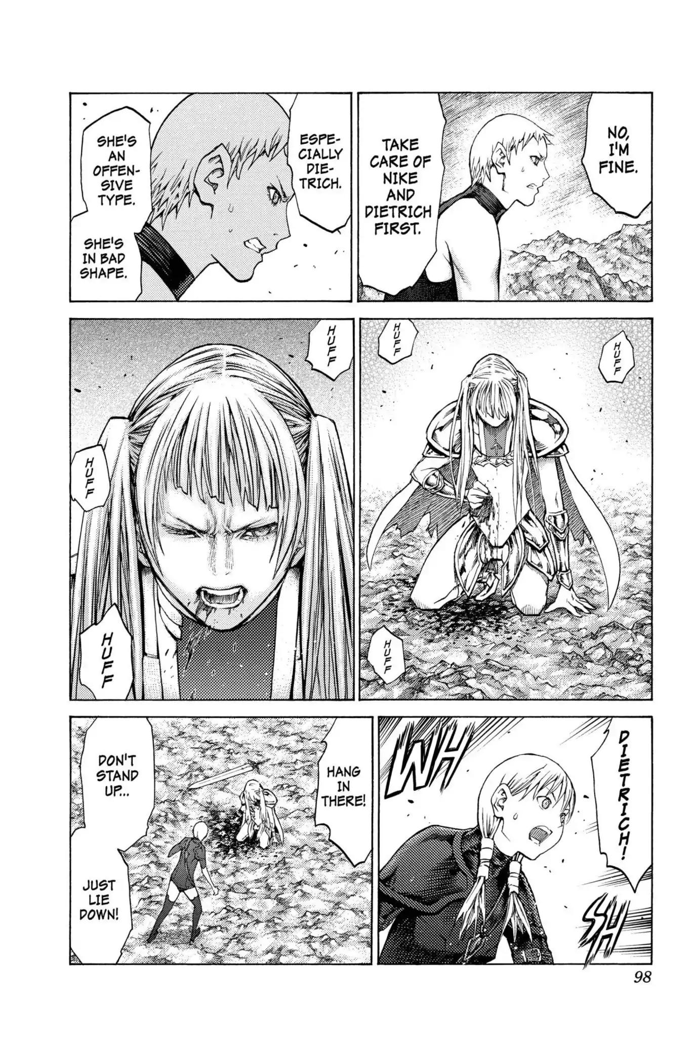 Claymore Chapter 123 page 4 - Chapter 123: Vol.22 Scene 123: Claws and Fangs of the Abyss, Part 4