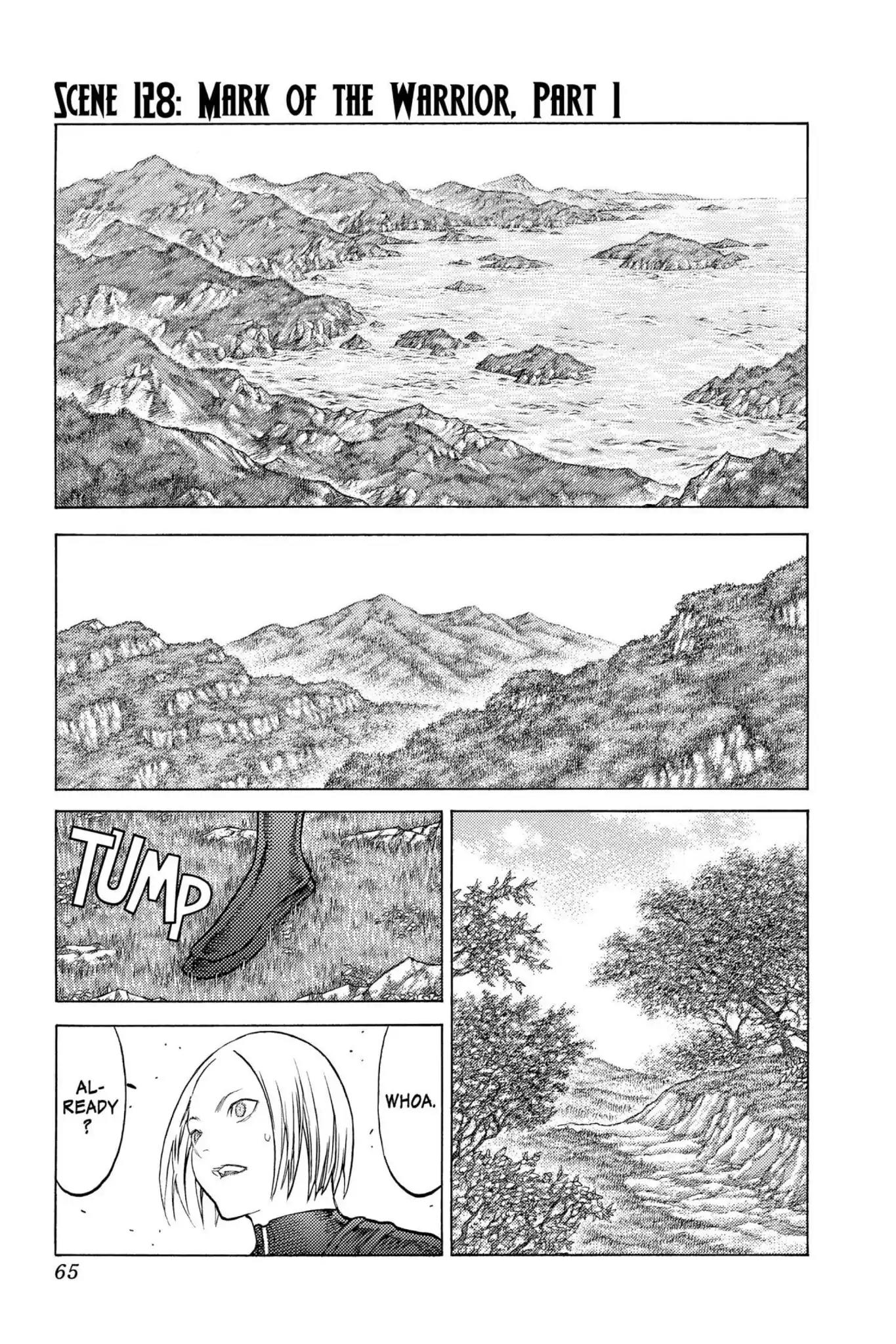 Claymore Chapter 128 page 1 - Chapter 128: Vol.23 Scene 128: Mark of the Warrior, Part 1