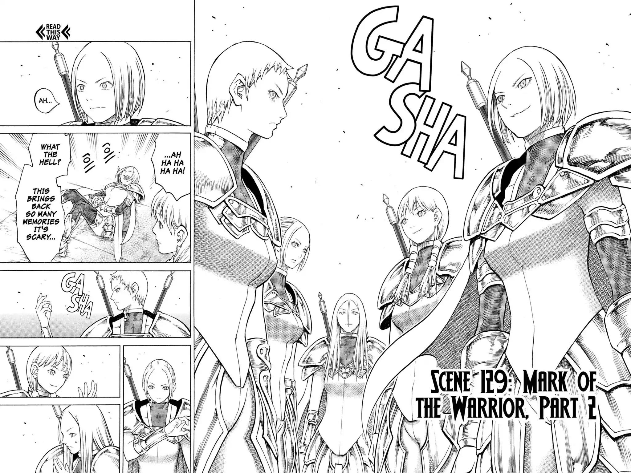 Claymore Chapter 129 page 2 - Chapter 129: Vol.23 Scene 129: Mark of the Warrior, Part 2