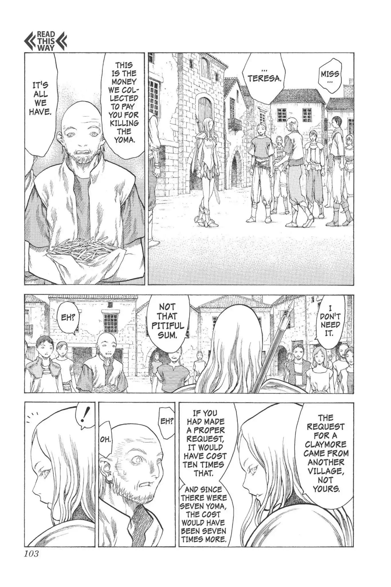 Claymore Chapter 13 page 6 - Chapter 13: Vol.3 Scene 13: Teresa of the Faint Smile, Part 2