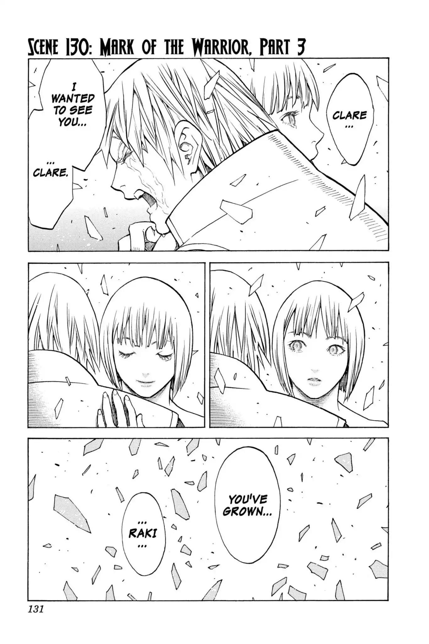 Claymore Chapter 130 page 1 - Chapter 130: Vol.23 Scene 130: Mark of the Warrior, Part 3