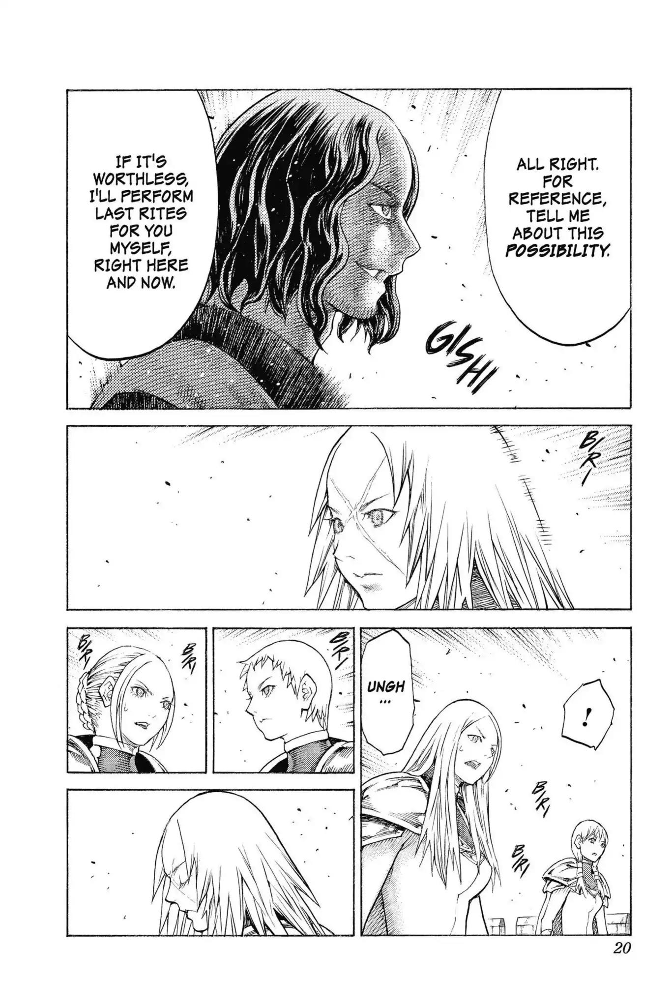 Claymore Chapter 132 page 20 - Chapter 132: Vol.24 Scene 132: Mark of the Warrior, Part 5