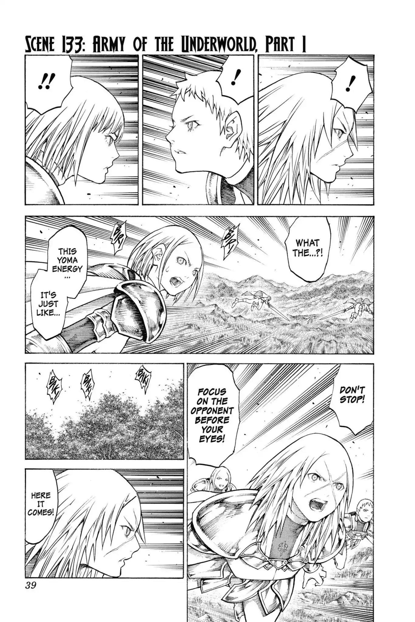 Claymore Chapter 133 page 1 - Chapter 133: Vol.24 Scene 133: Army of the Underworld, Part 1