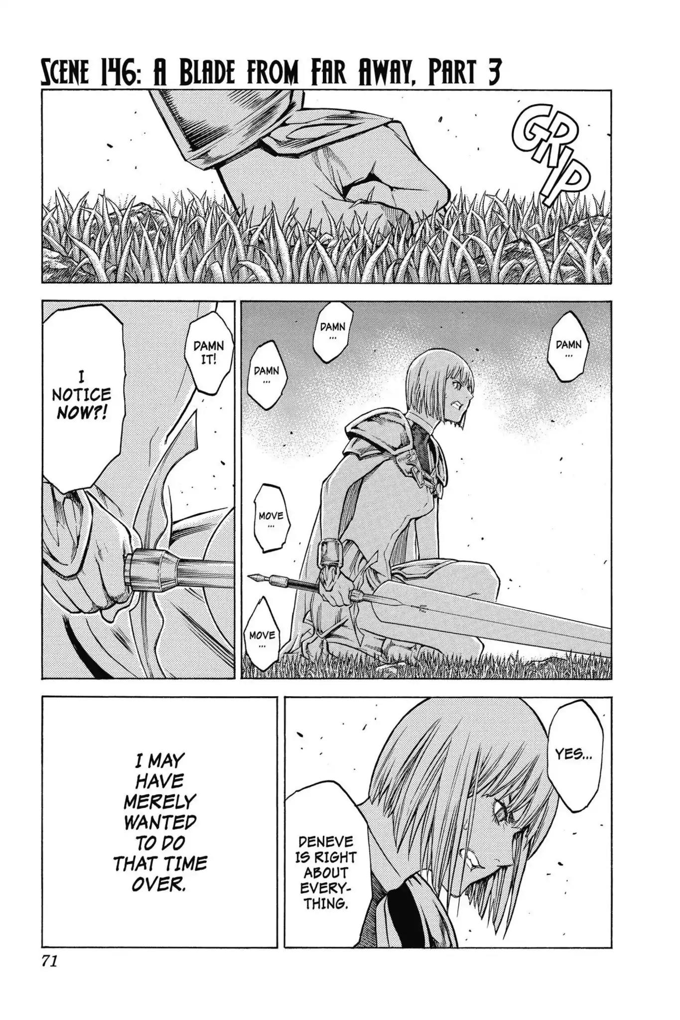 Claymore Chapter 146 page 1 - Chapter 146: Vol.26 Scene 146: A Blade from Far Away, Part 3
