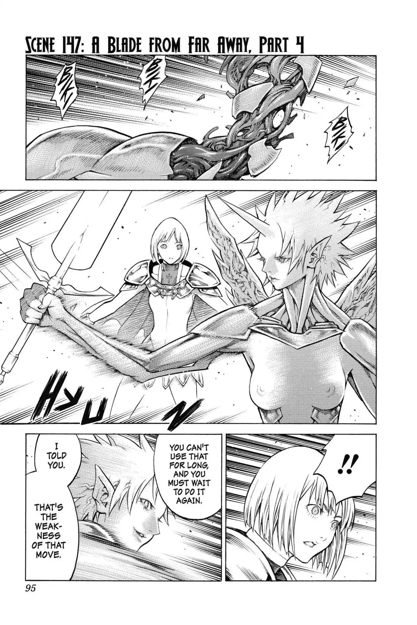 Claymore Chapter 147 page 1 - Chapter 147: Vol.26 Scene 147: A Blade from Far Away, Part 4
