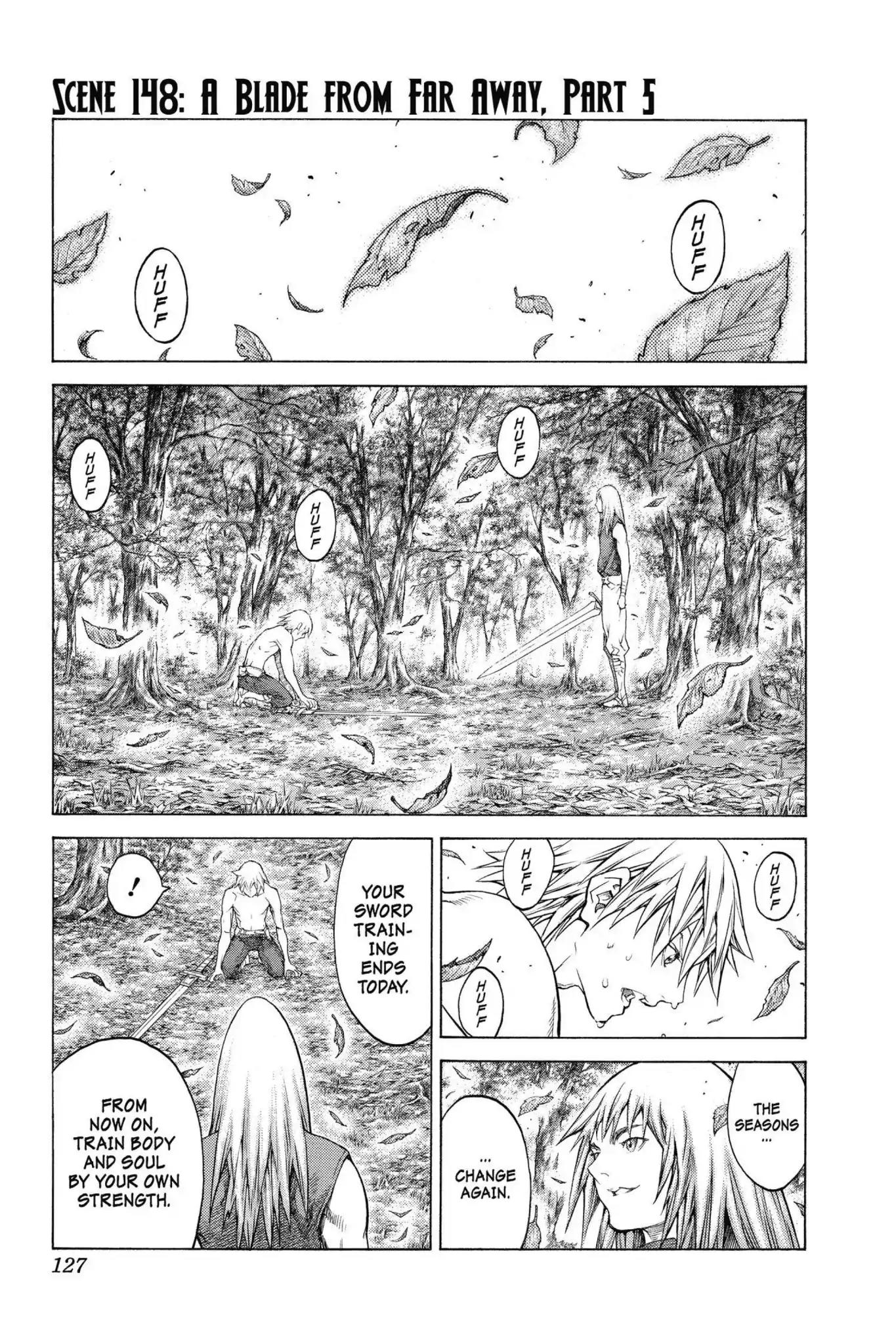 Claymore Chapter 148 page 1 - Chapter 148: Vol.26 Scene 148: A Blade from Far Away, Part 5