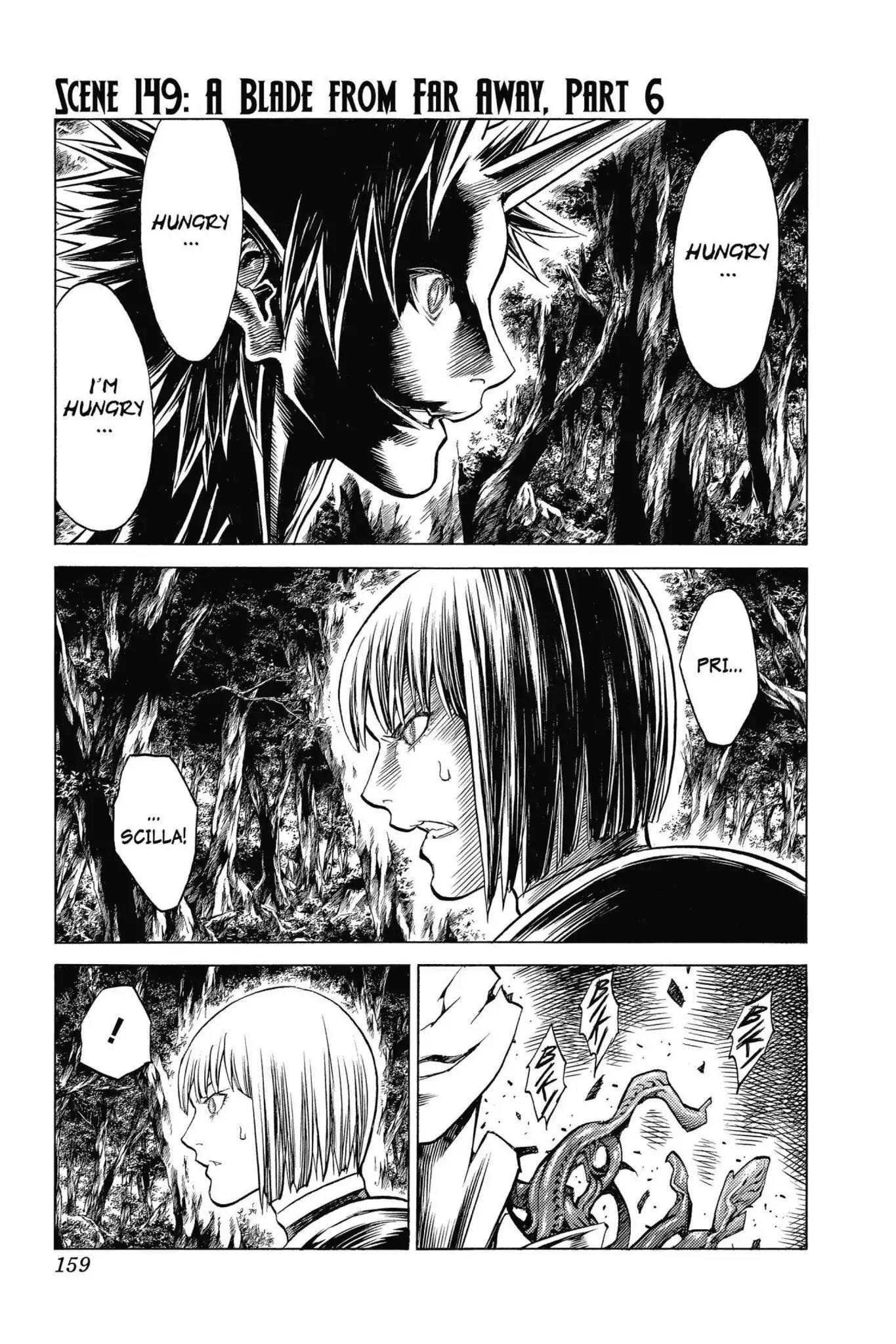 Claymore Chapter 149 page 1 - Chapter 149: Vol.26 Scene 149: A Blade from Far Away, Part 6