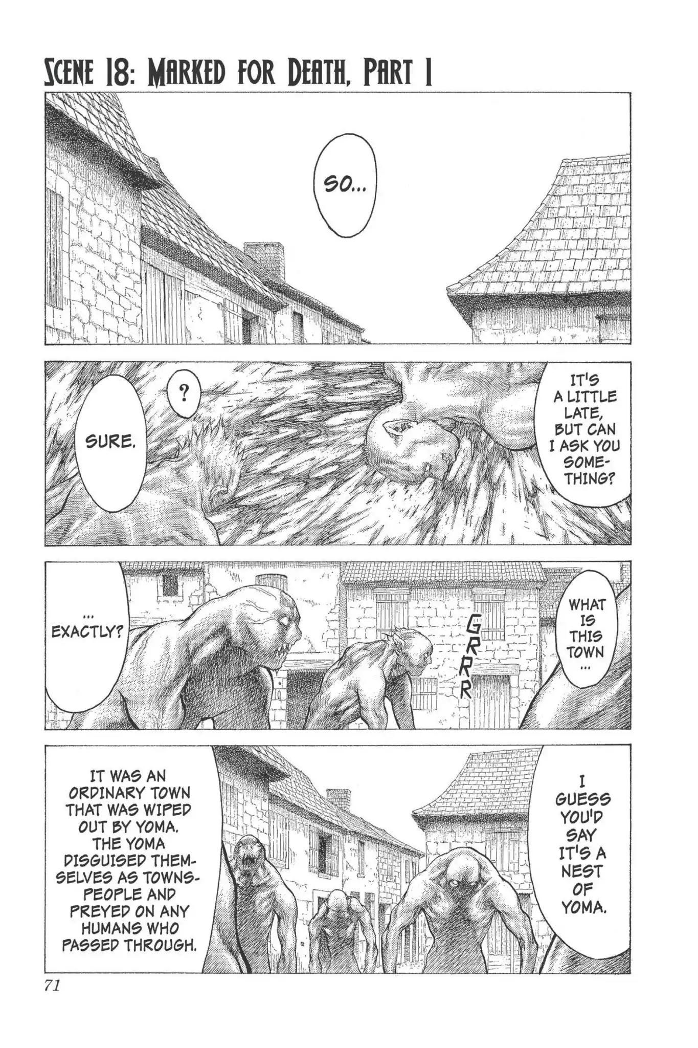 Claymore Chapter 18 page 1 - Chapter 18: Vol.4 Scene 18: Marked for Death, Part 1