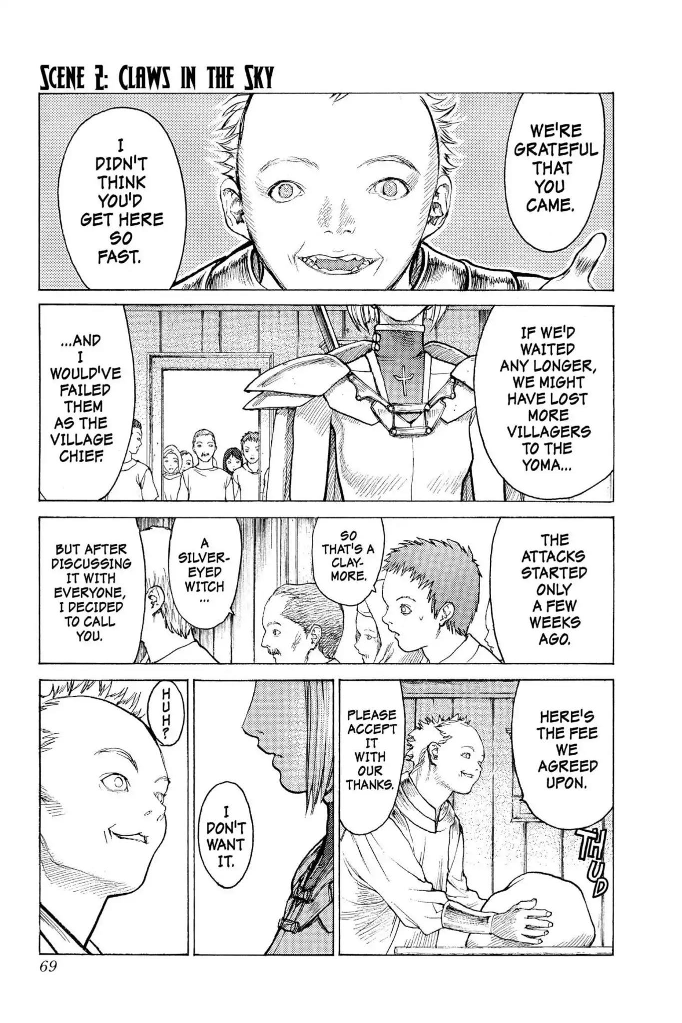Claymore Chapter 2 page 1 - Chapter 2: Vol.1 Scene 2: Claws in the Sky