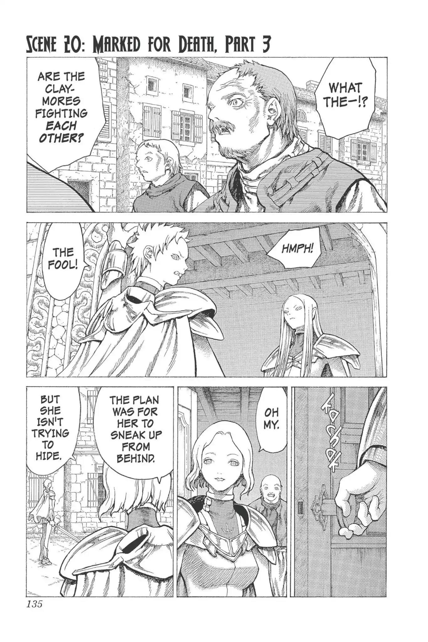 Claymore Chapter 20 page 1 - Chapter 20: Vol.4 Scene 20: Marked for Death, Part 3