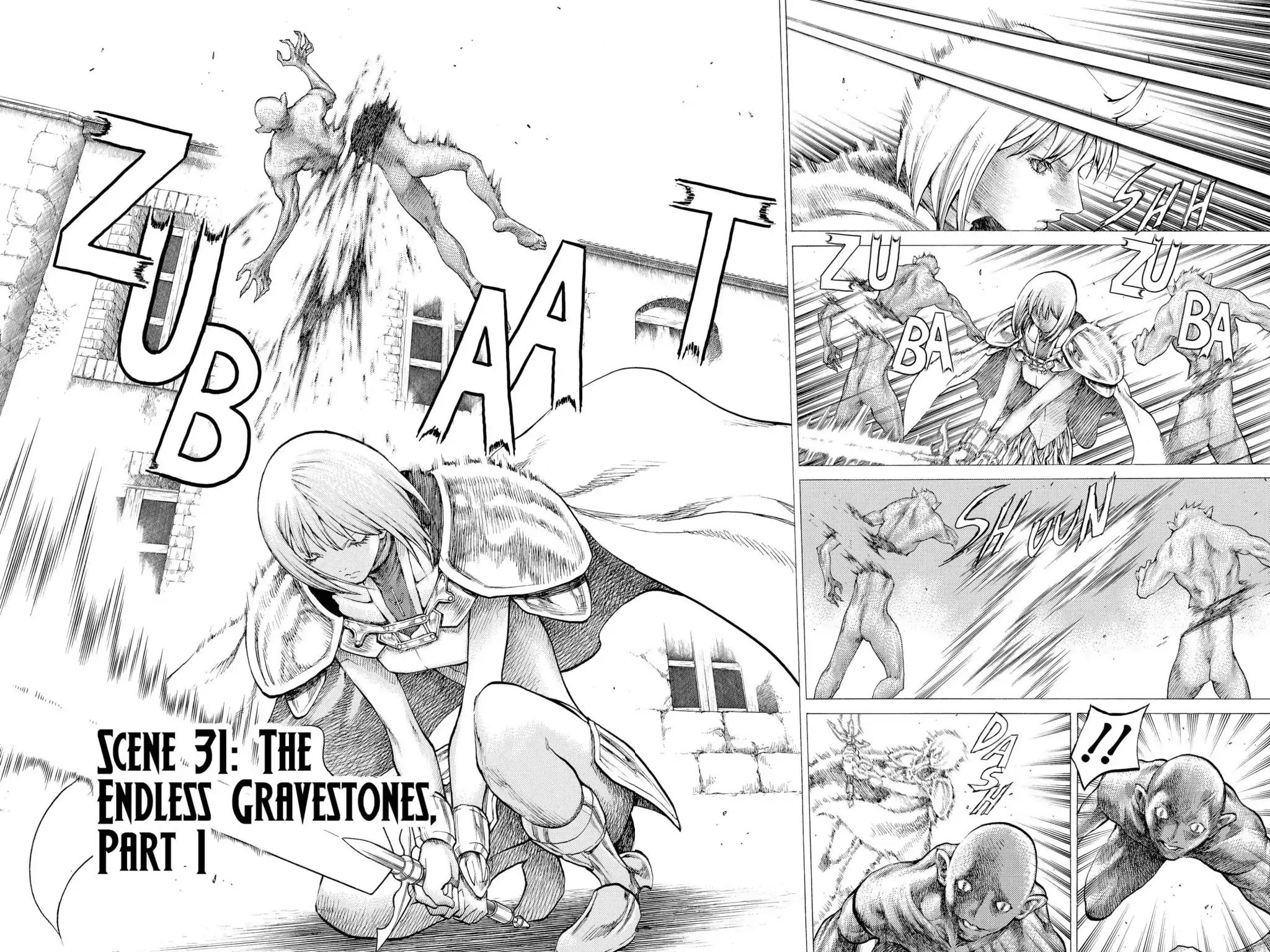 Claymore Chapter 31 page 2 - Chapter 31: Vol.6 Scene 31: The Endless Gravestones, Part 1