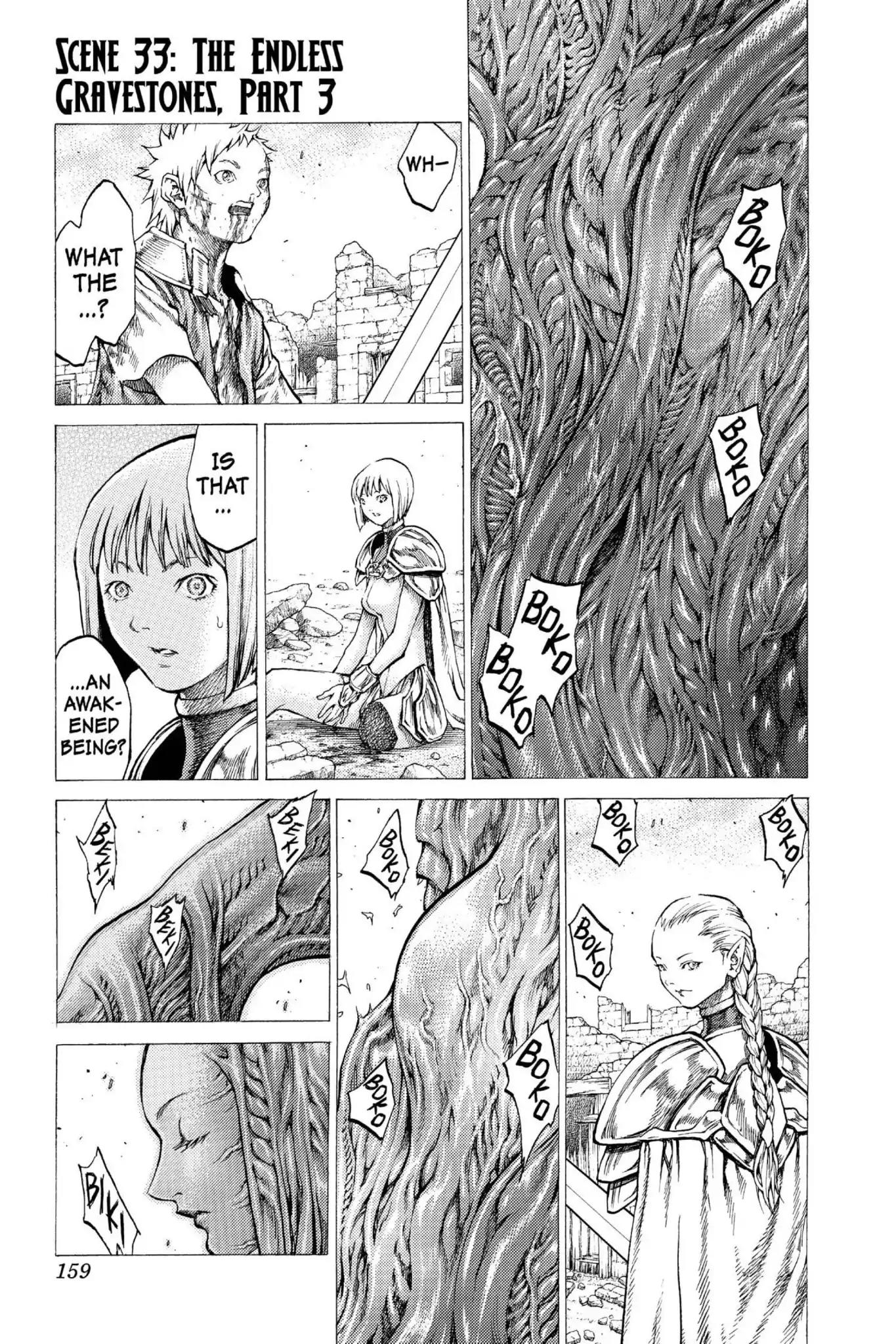 Claymore Chapter 33 page 1 - Chapter 33: Vol.6 Scene 33: The Endless Gravestones, Part 3