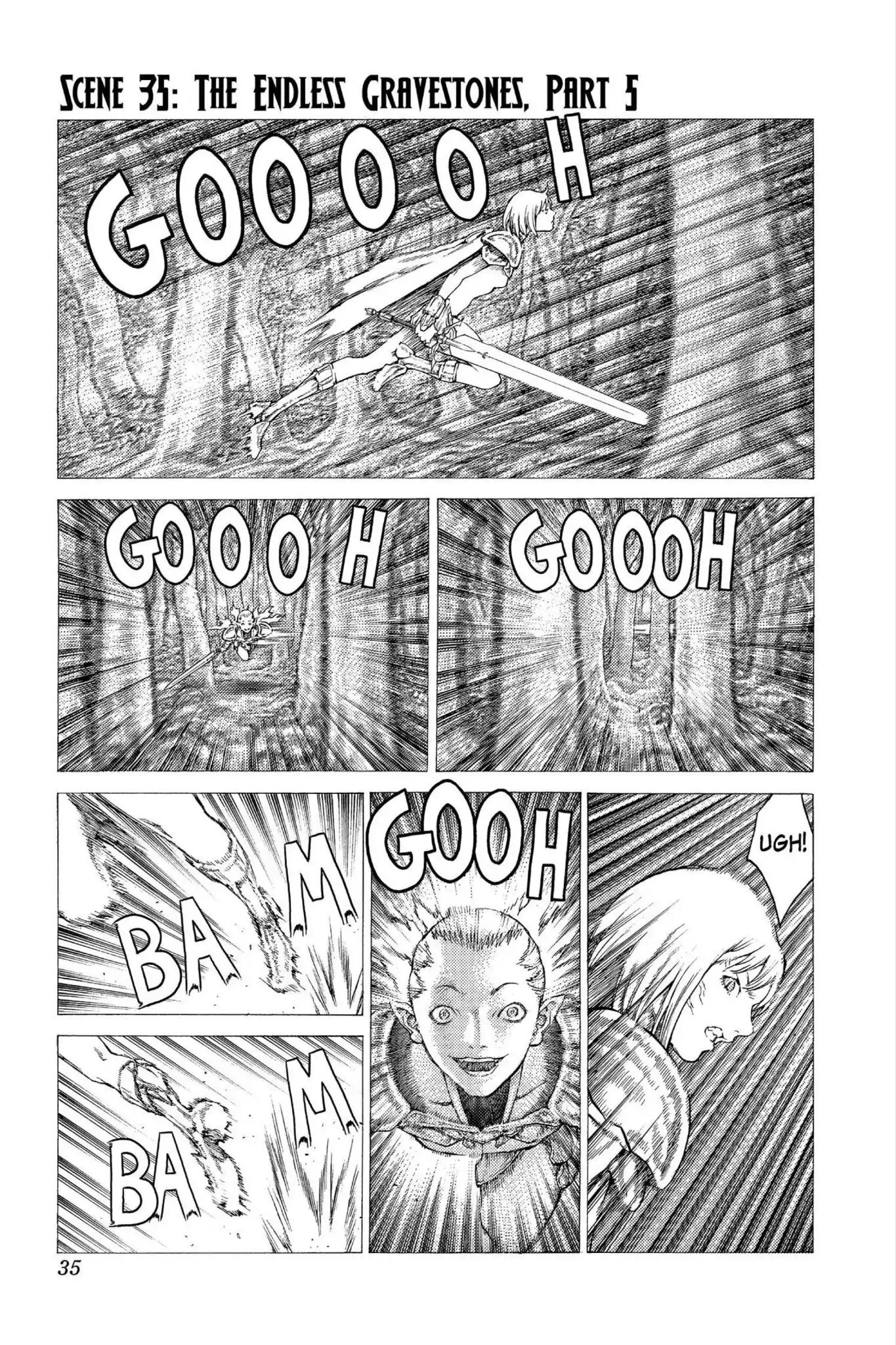 Claymore Chapter 35 page 1 - Chapter 35: Vol.7 Scene 35: The Endless Gravestones, Part 5