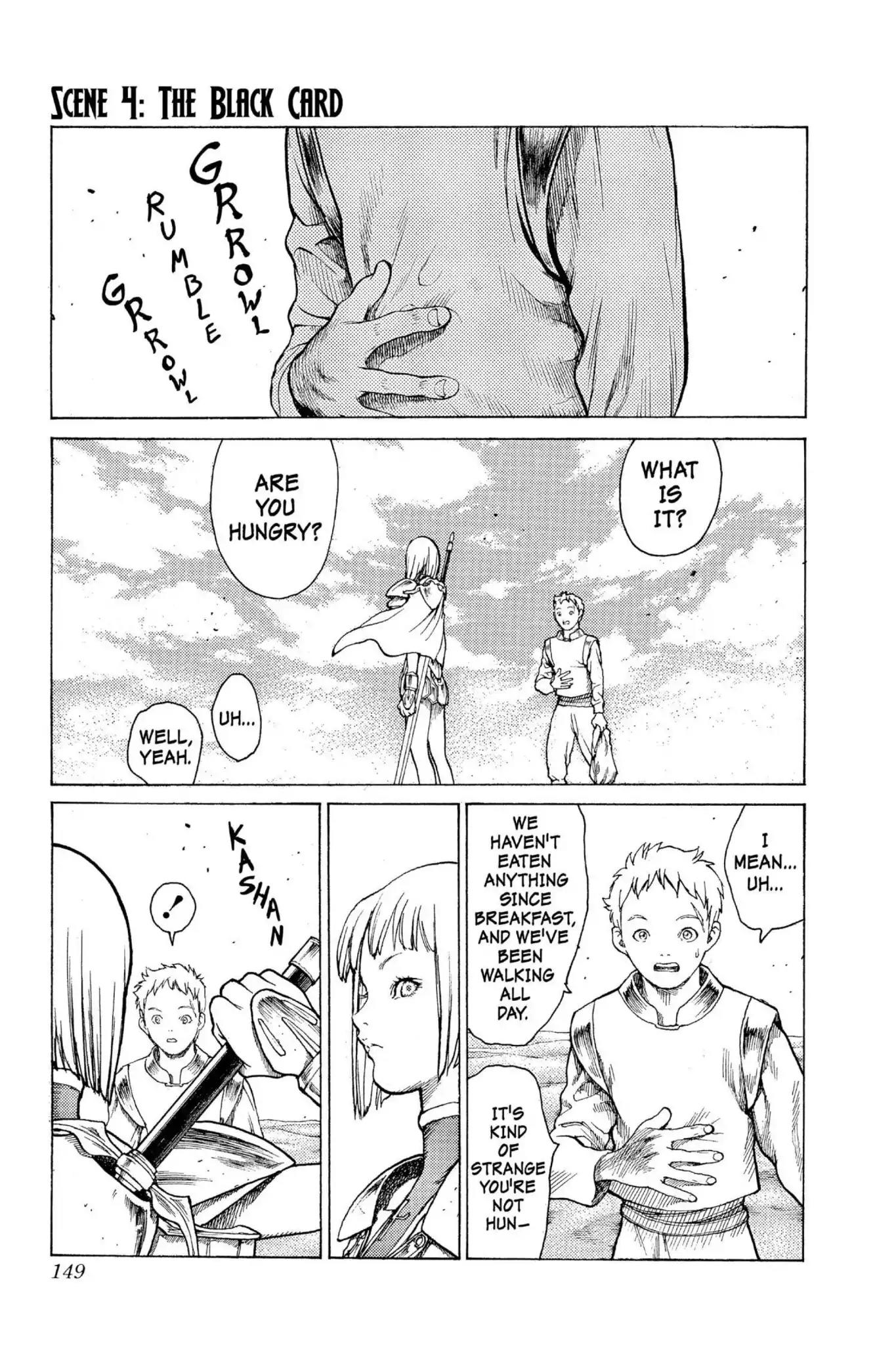 Claymore Chapter 4 page 1 - Chapter 4: Vol.1 Scene 4: The Black Card