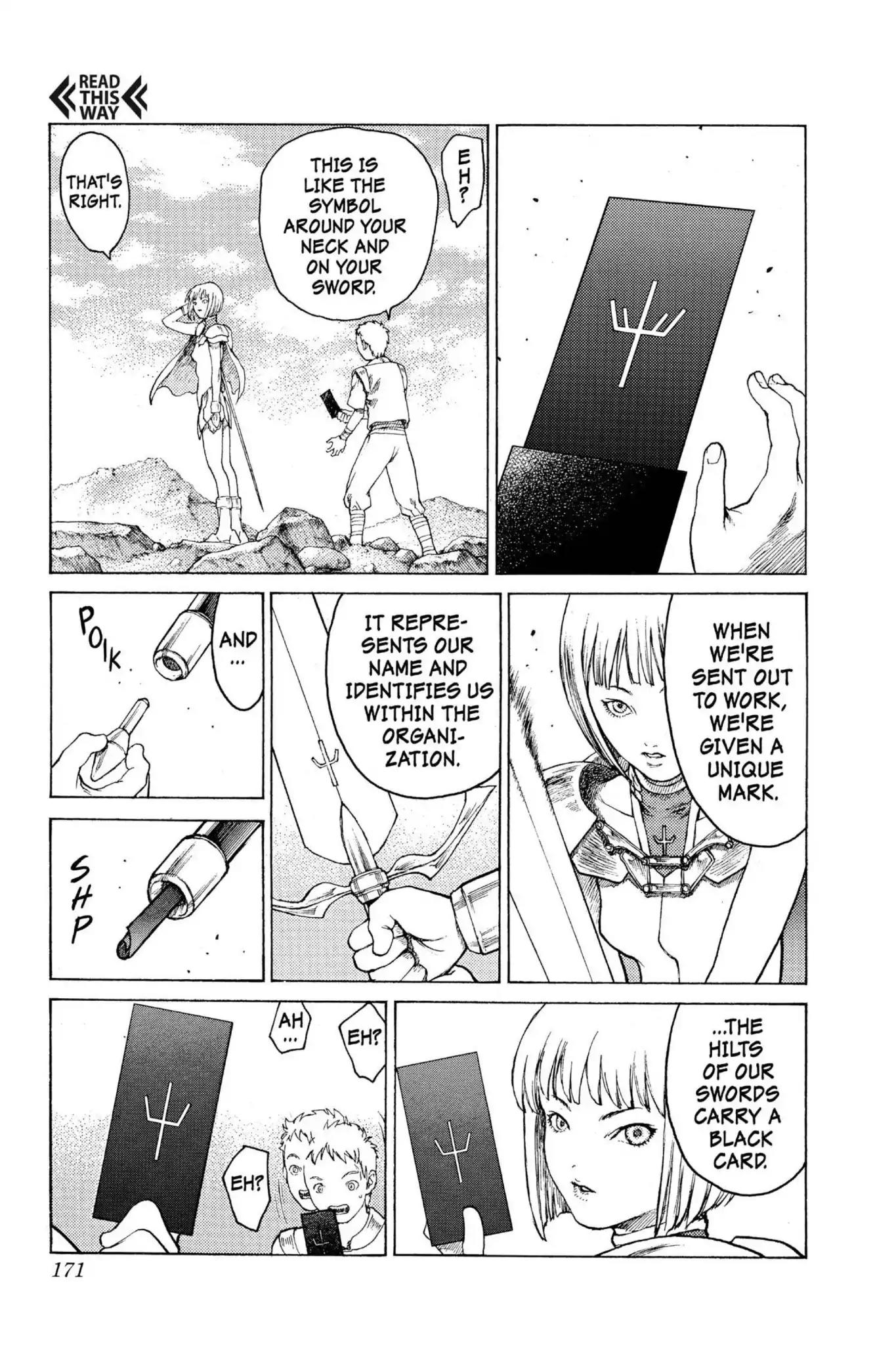 Claymore Chapter 4 page 22 - Chapter 4: Vol.1 Scene 4: The Black Card