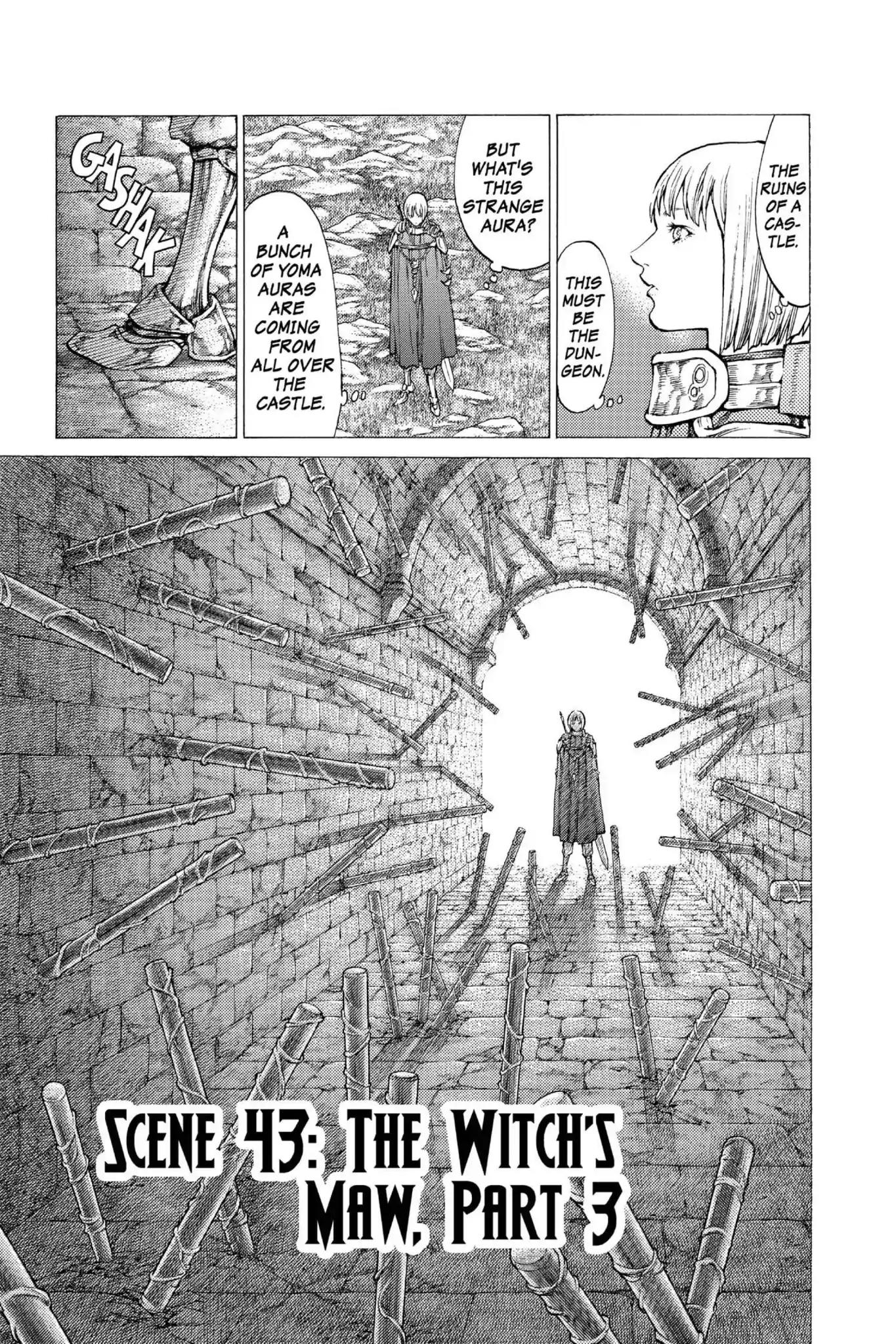 Claymore Chapter 43 page 1 - Chapter 43: Vol.8 Scene 43: The Witch's Maw, Part 3