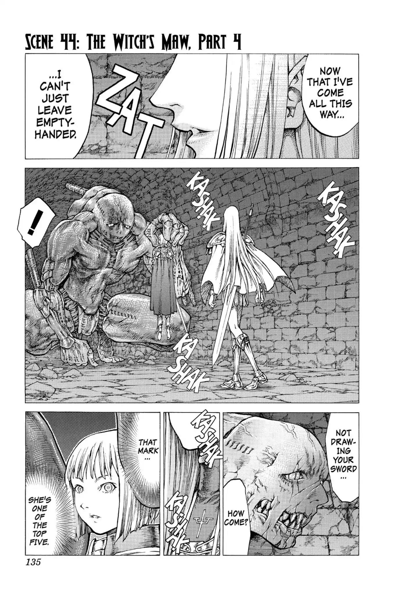 Claymore Chapter 44 page 1 - Chapter 44: Vol.8 Scene 44: The Witch's Maw, Part 4