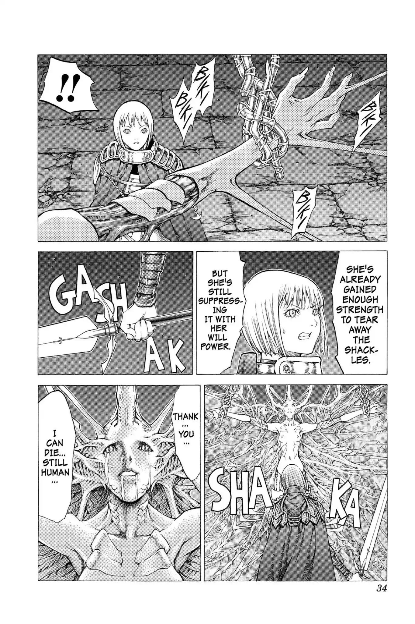 Claymore Chapter 46 page 33 - Chapter 46: Vol.9 Scene 46: The Deep Abyss of Purgatory, Part 1