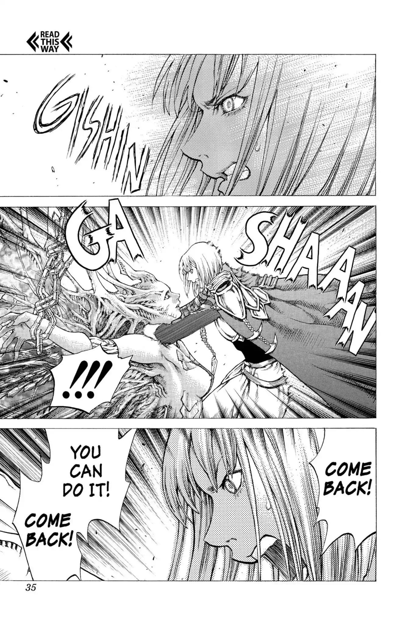 Claymore Chapter 46 page 34 - Chapter 46: Vol.9 Scene 46: The Deep Abyss of Purgatory, Part 1