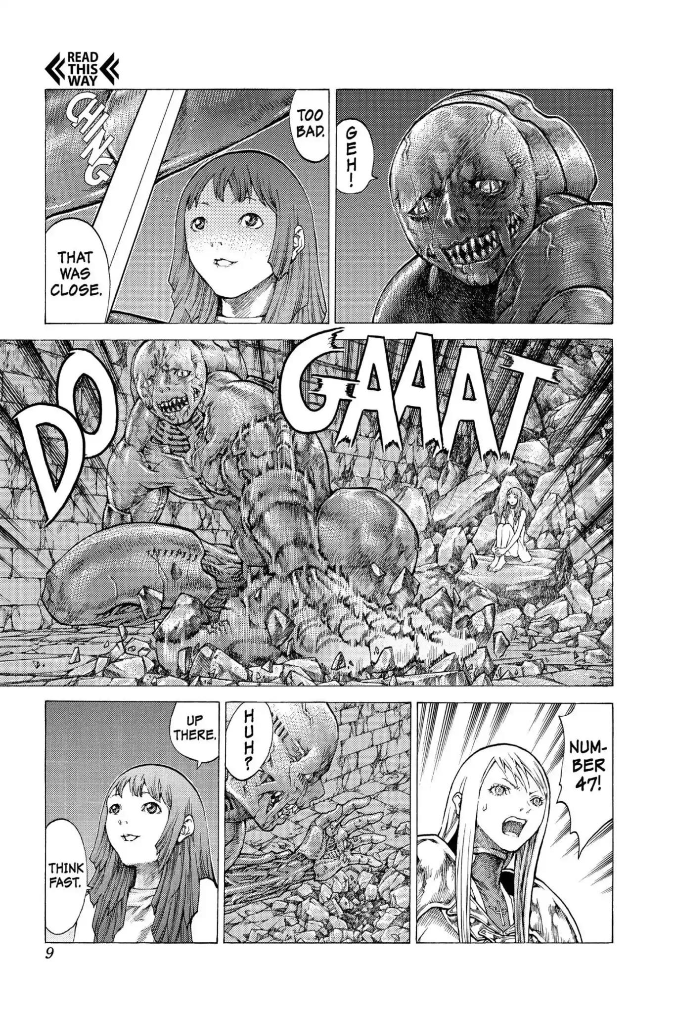 Claymore Chapter 46 page 9 - Chapter 46: Vol.9 Scene 46: The Deep Abyss of Purgatory, Part 1