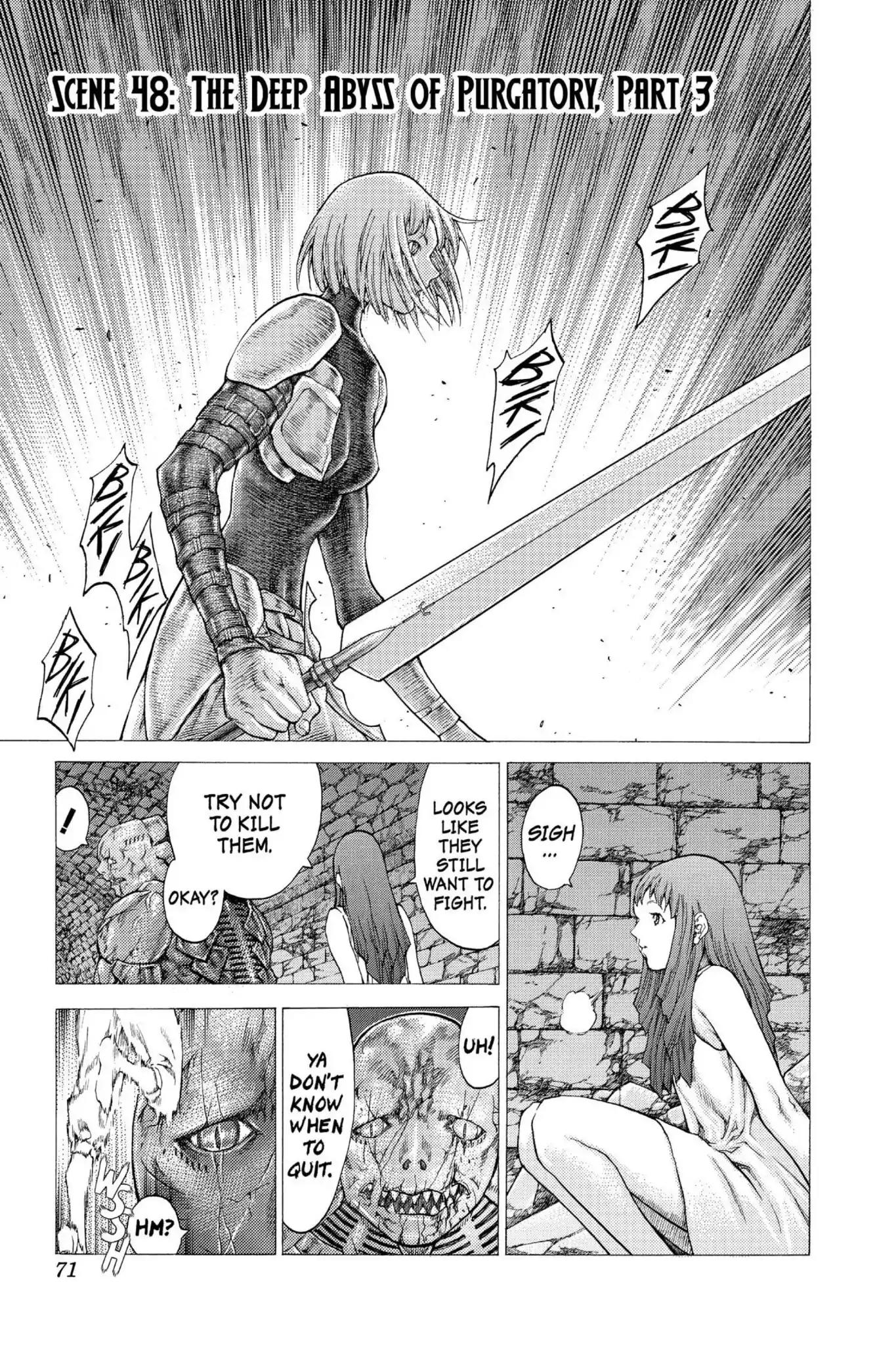 Claymore Chapter 48 page 1 - Chapter 48: Vol.9 Scene 48: The Deep Abyss of Purgatory, Part 3