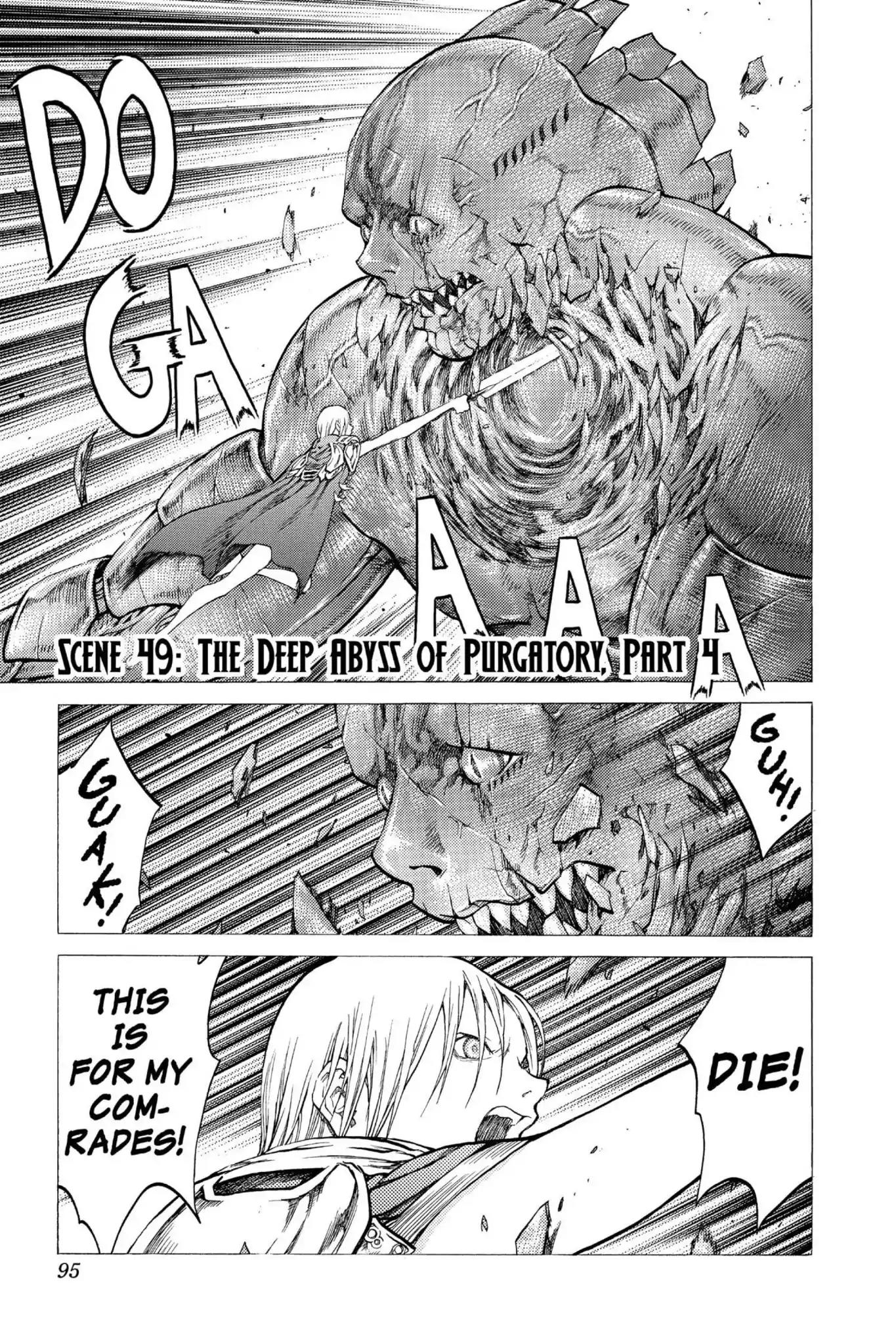 Claymore Chapter 49 page 1 - Chapter 49: Vol.9 Scene 49: The Deep Abyss of Purgatory, Part 4