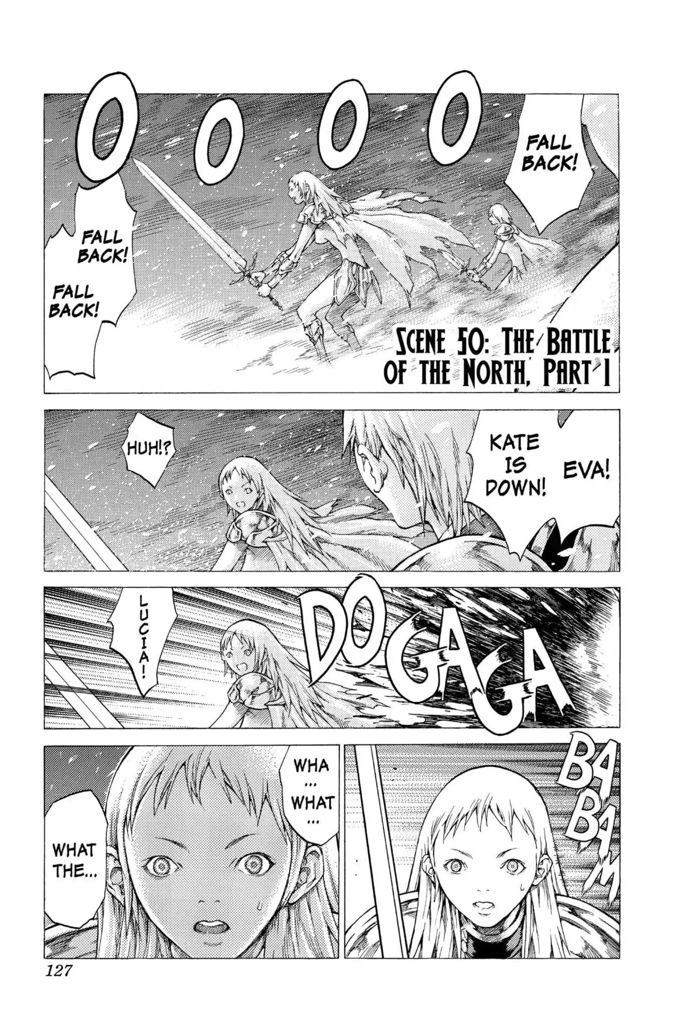 Claymore Chapter 50 page 1 - Chapter 50: Vol.9 Scene 50: The Battle of the North, Part 1