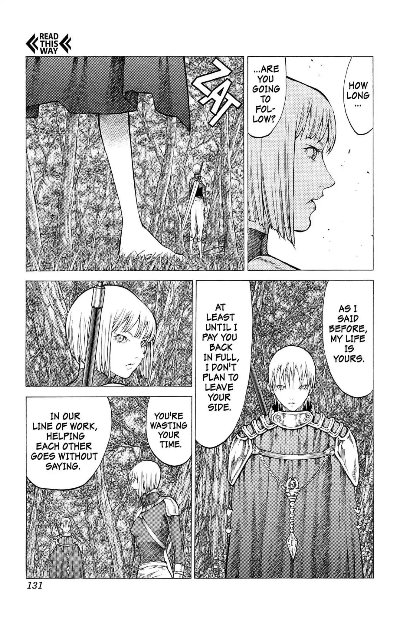 Claymore Chapter 50 page 4 - Chapter 50: Vol.9 Scene 50: The Battle of the North, Part 1