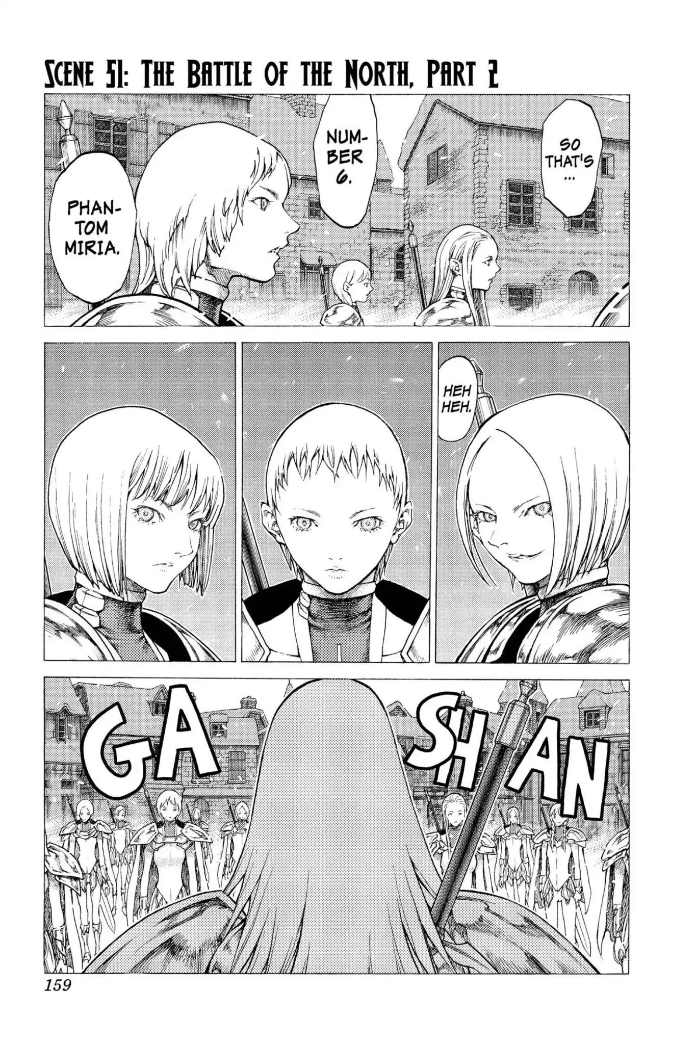 Claymore Chapter 51 page 1 - Chapter 51: Vol.9 Scene 51: The Battle of the North, Part 2