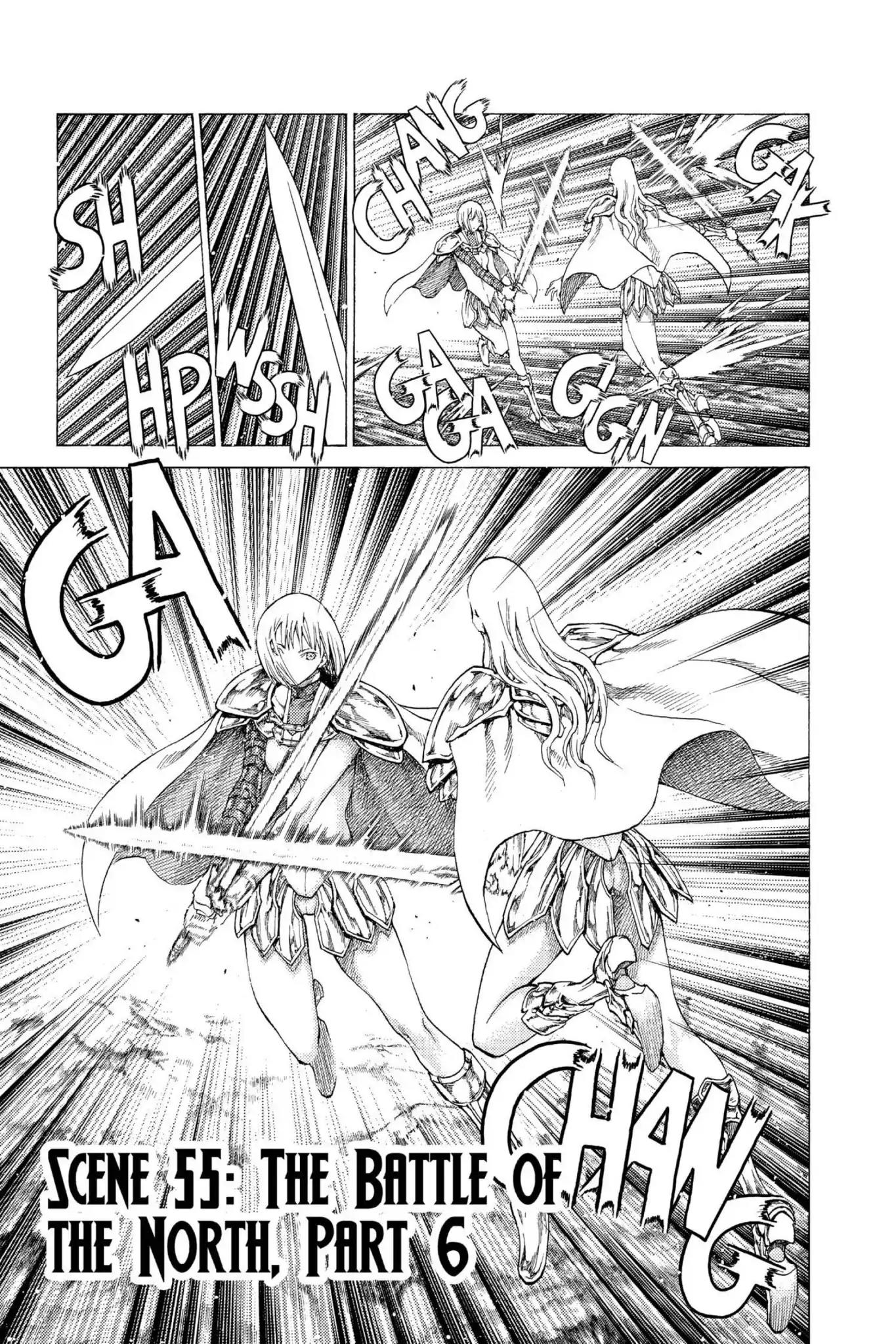 Claymore Chapter 55 page 1 - Chapter 55: Vol.10 Scene 55: The Battle of the North, Part 6
