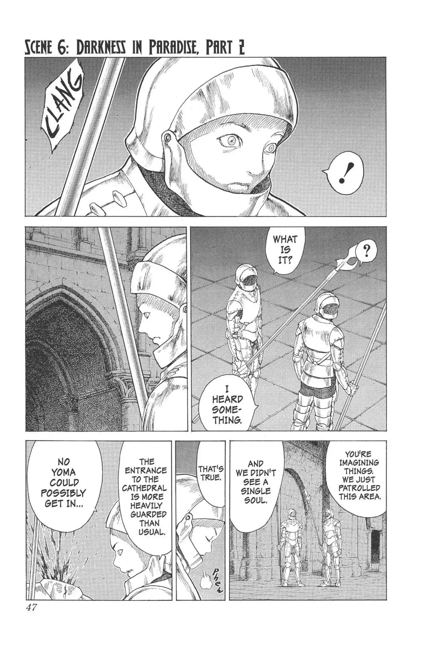 Claymore Chapter 6 page 1 - Chapter 6: Vol.2 Scene 6: Darkness in Paradise, Part 2