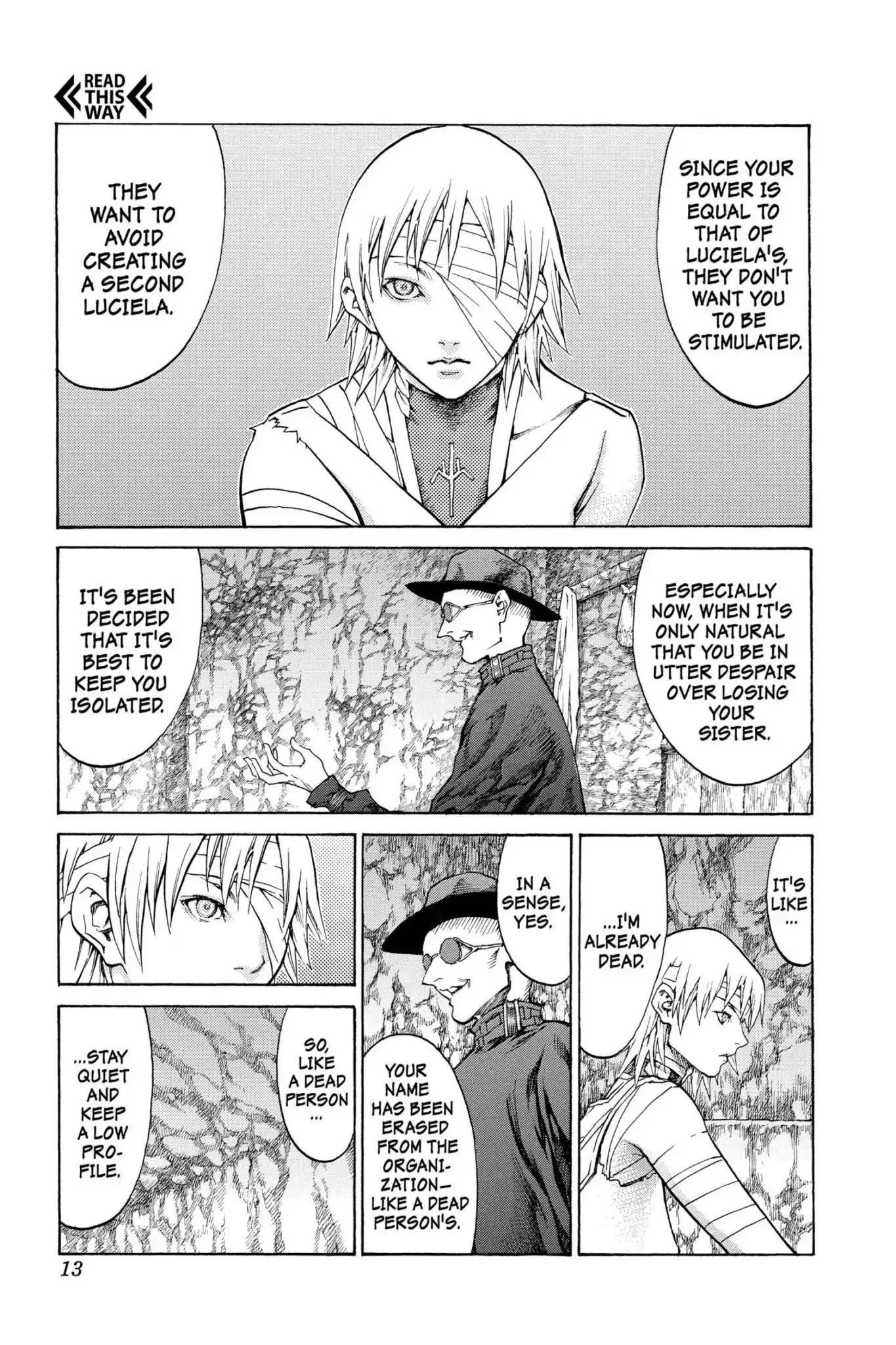 Claymore Chapter 64 page 13 - Chapter 64: Vol.12 Scene 64: Kindred of Paradise, Part 3