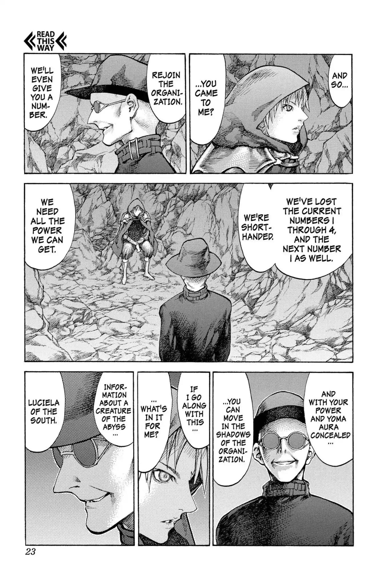 Claymore Chapter 64 page 23 - Chapter 64: Vol.12 Scene 64: Kindred of Paradise, Part 3