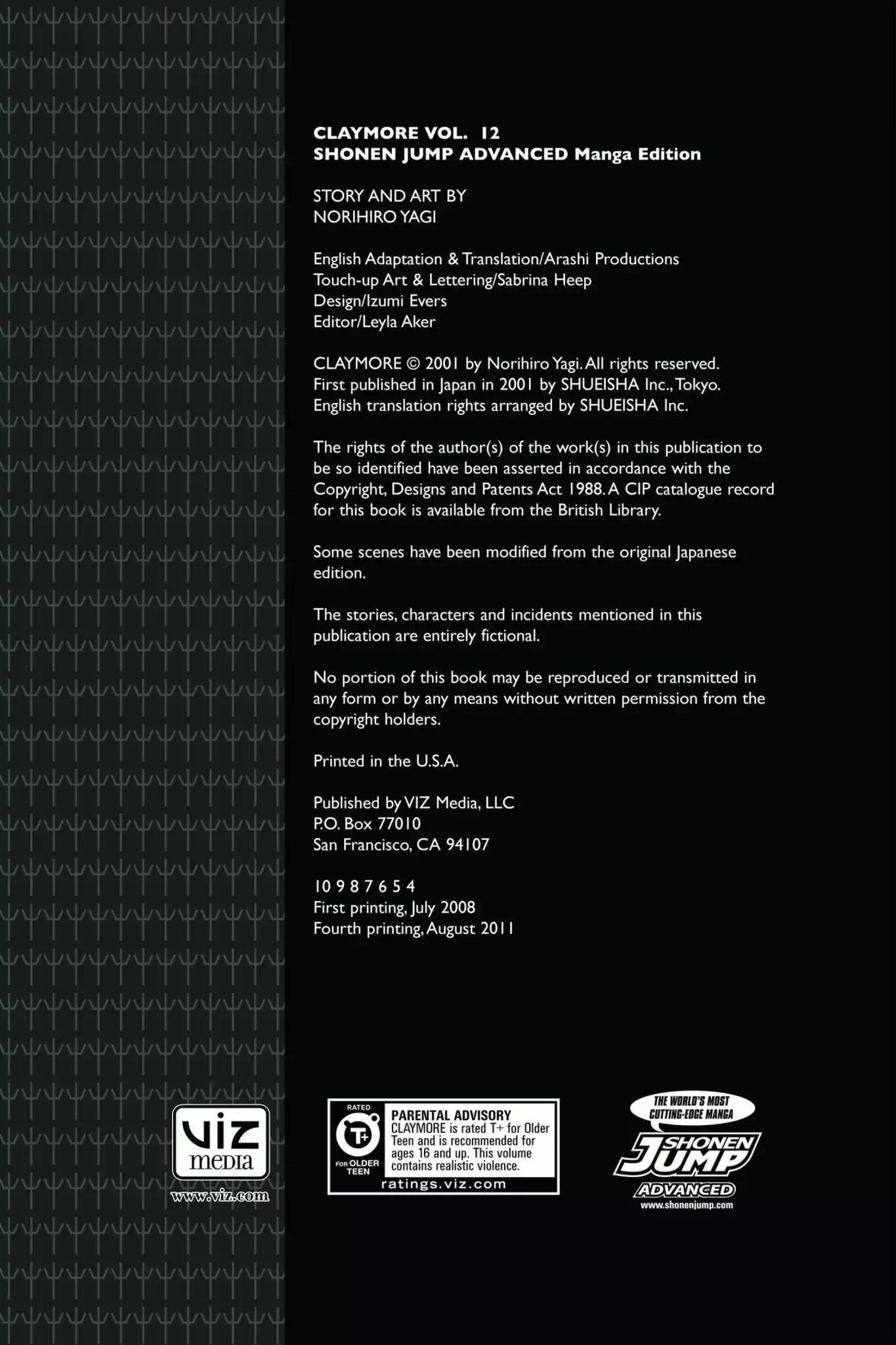 Claymore Chapter 64 page 3 - Chapter 64: Vol.12 Scene 64: Kindred of Paradise, Part 3