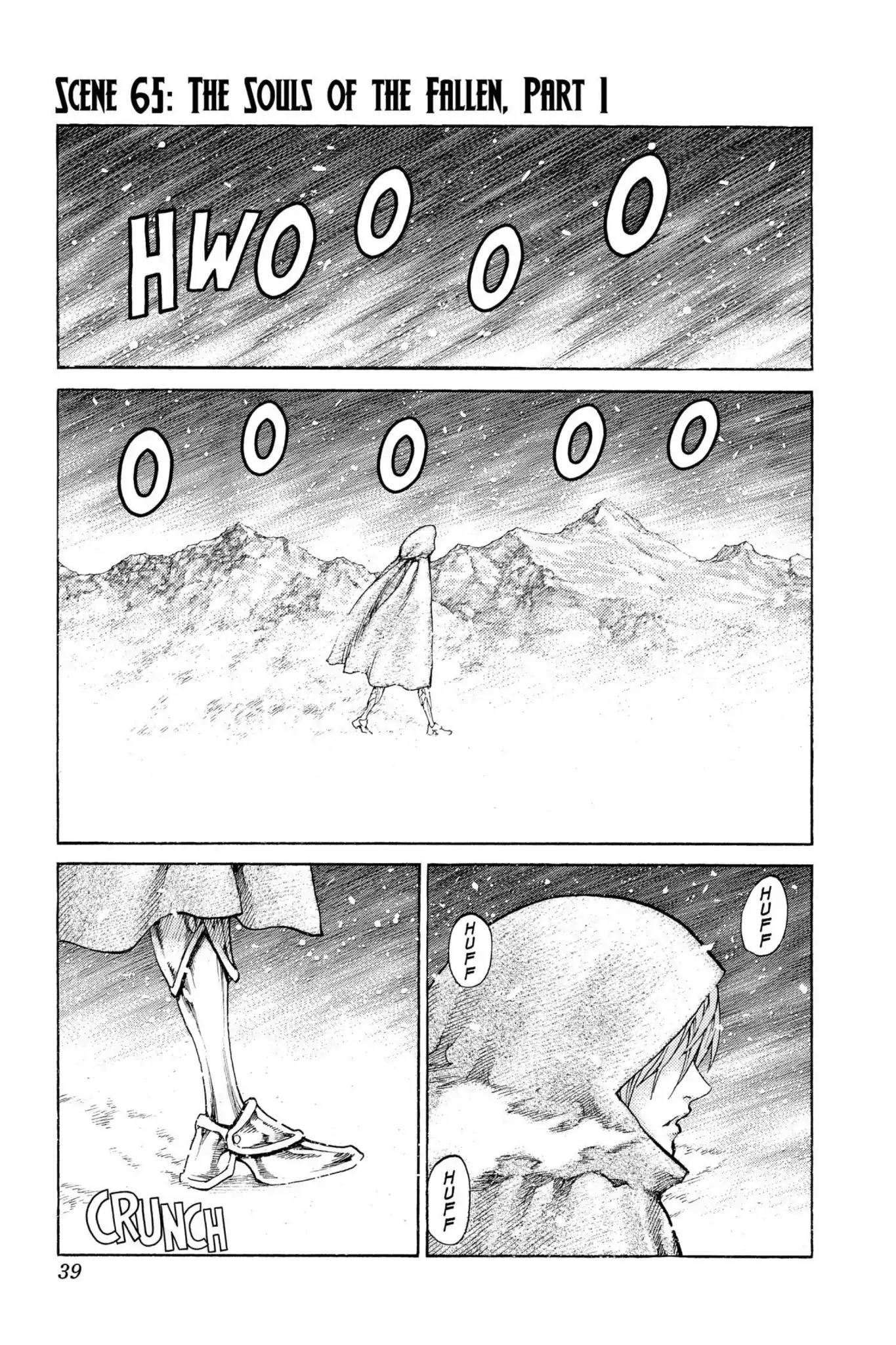 Claymore Chapter 65 page 1 - Chapter 65: Vol.12 Scene 65: The Souls of the Fallen, Part 1