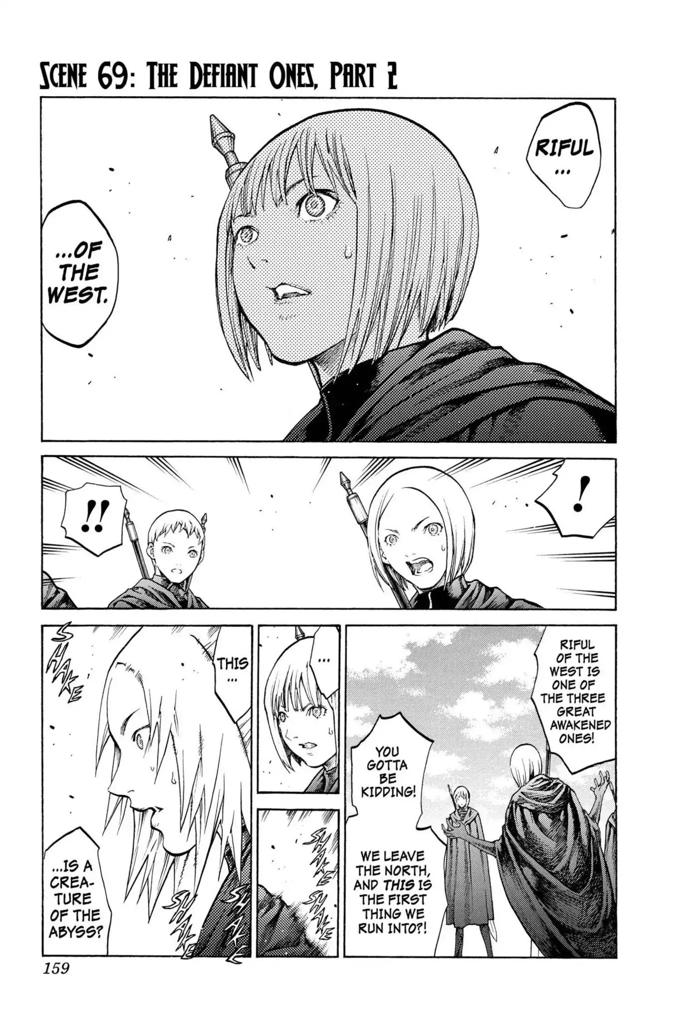 Claymore Chapter 69 page 1 - Chapter 69: Vol.12 Scene 69: The Defiant Ones, Part 2