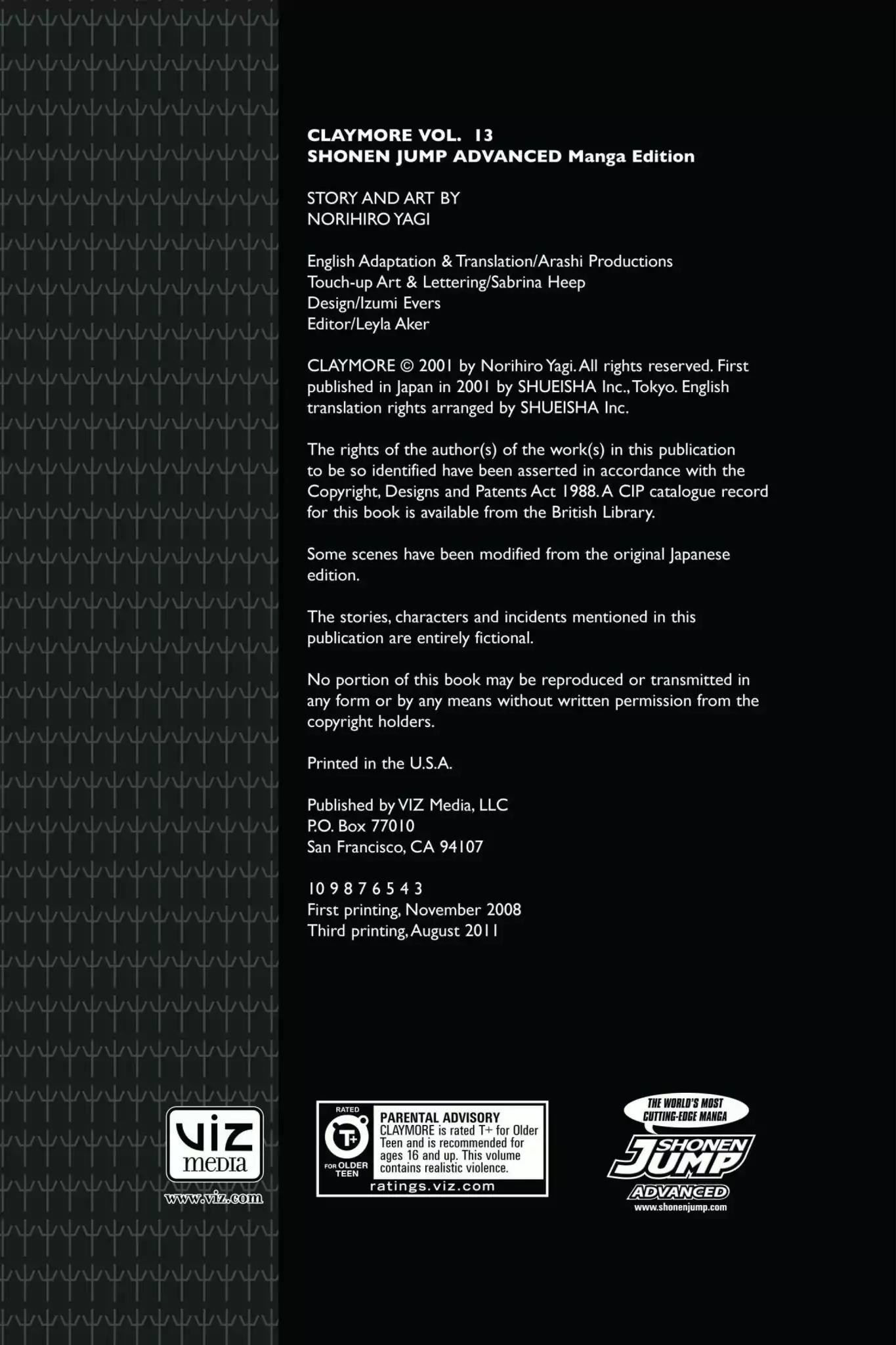 Claymore Chapter 70 page 3 - Chapter 70: Vol.13 Scene 70: The Defiant Ones, Part 3