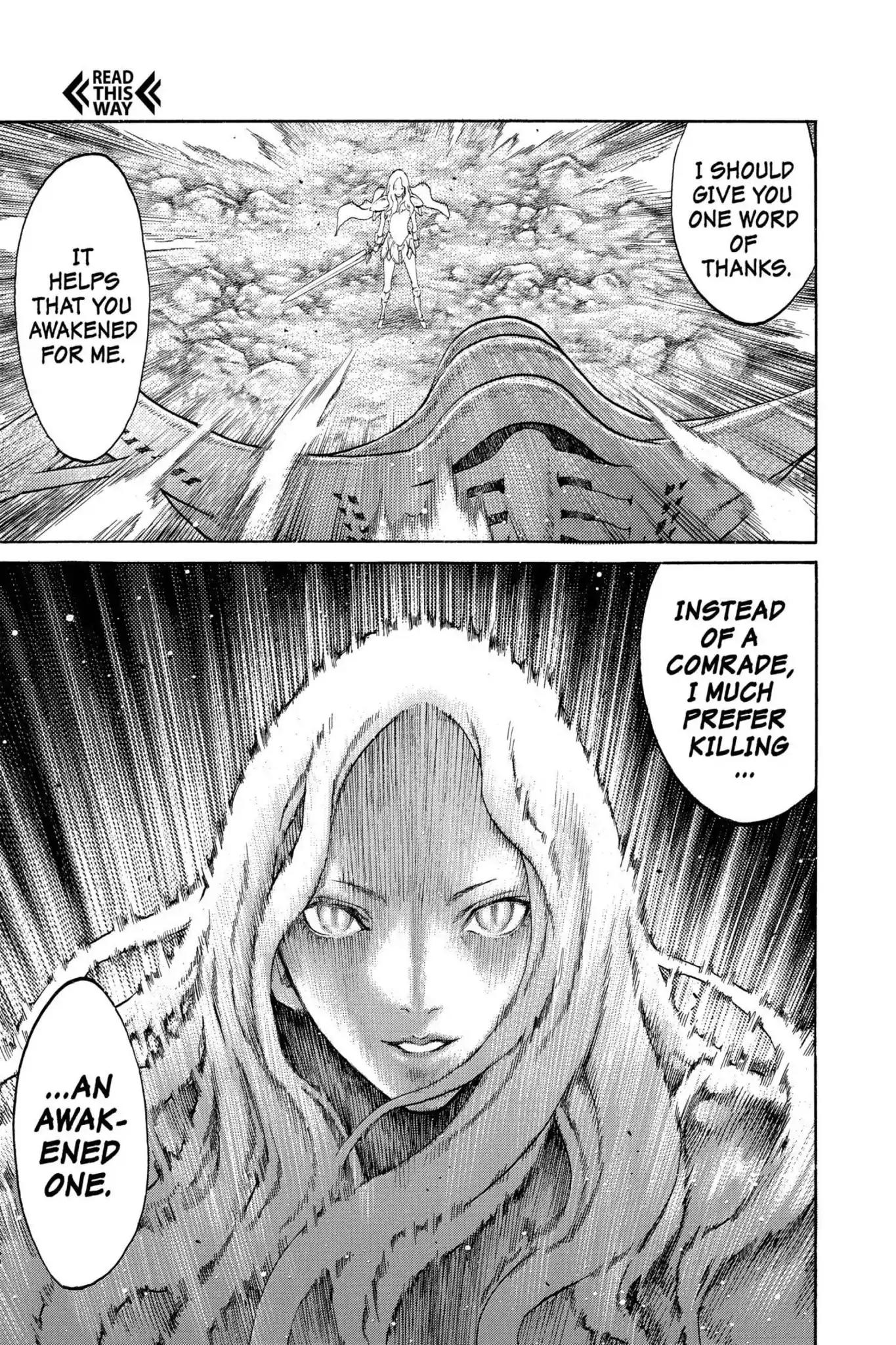 Claymore Chapter 73.5 page 27 - Vol.13 Extra Scene 1: A Warrior's Pride