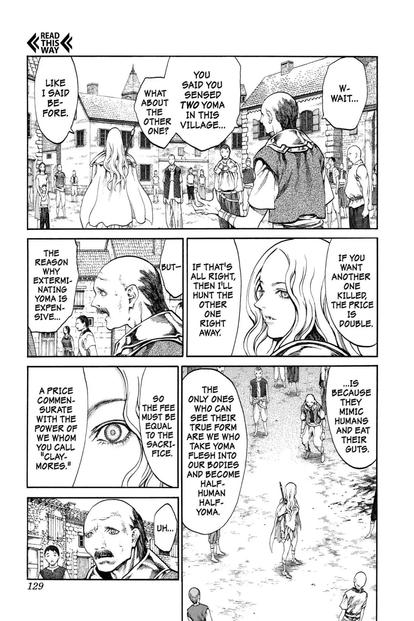Claymore Chapter 73.5 page 4 - Vol.13 Extra Scene 1: A Warrior's Pride