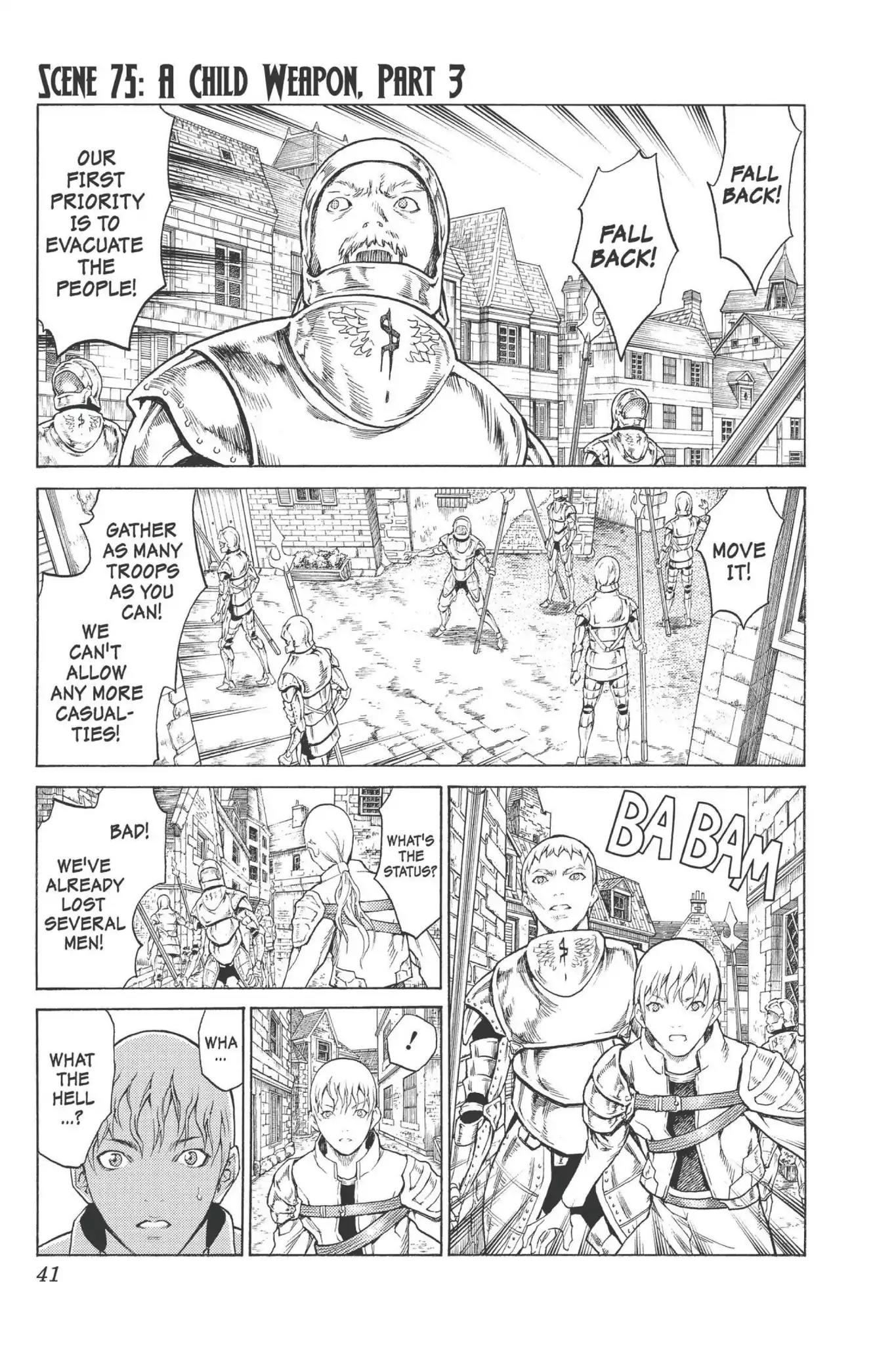 Claymore Chapter 75 page 1 - Chapter 75: Vol.14 Scene 75: A Child Weapon, Part 3
